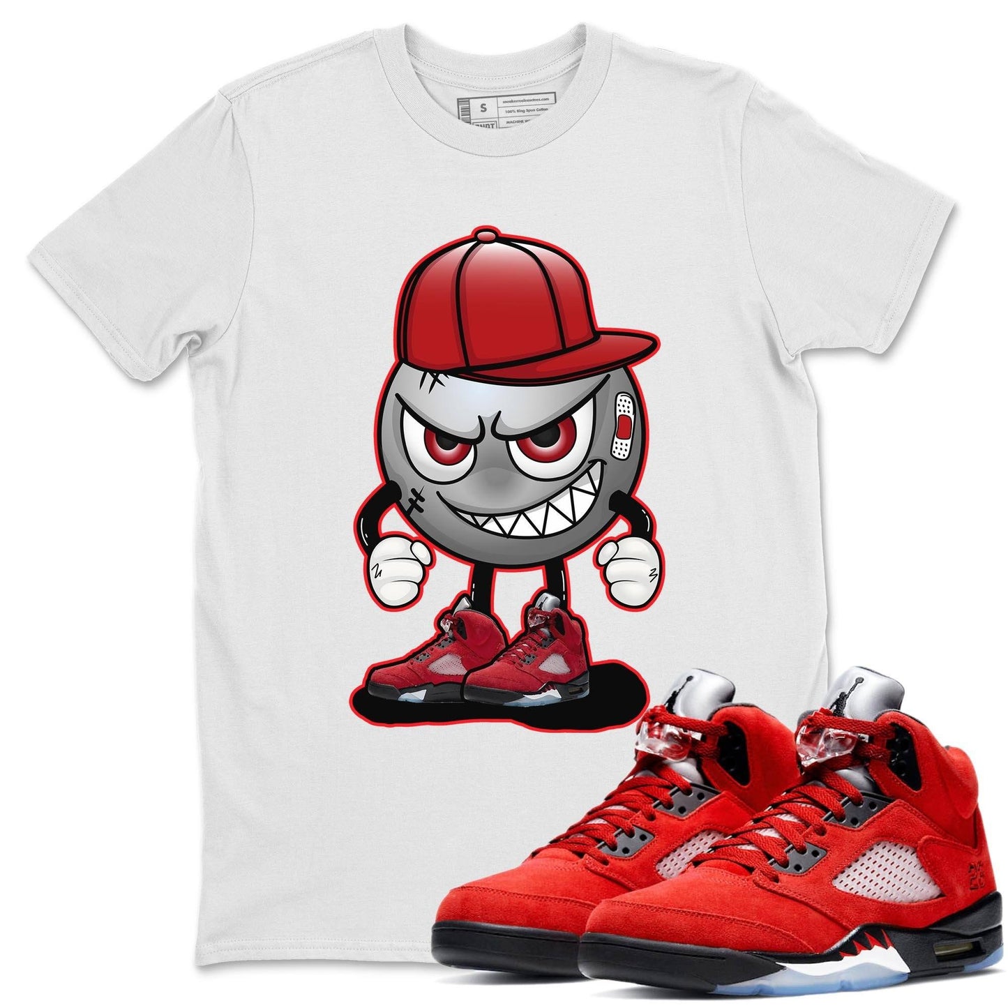 Jordan 5 Raging Bull Shirt To Match Jordans Mischief Emoji Sneaker Tees Jordan 5 Raging Bull Drip Gear Zone Sneaker Matching Clothing Unisex Shirts