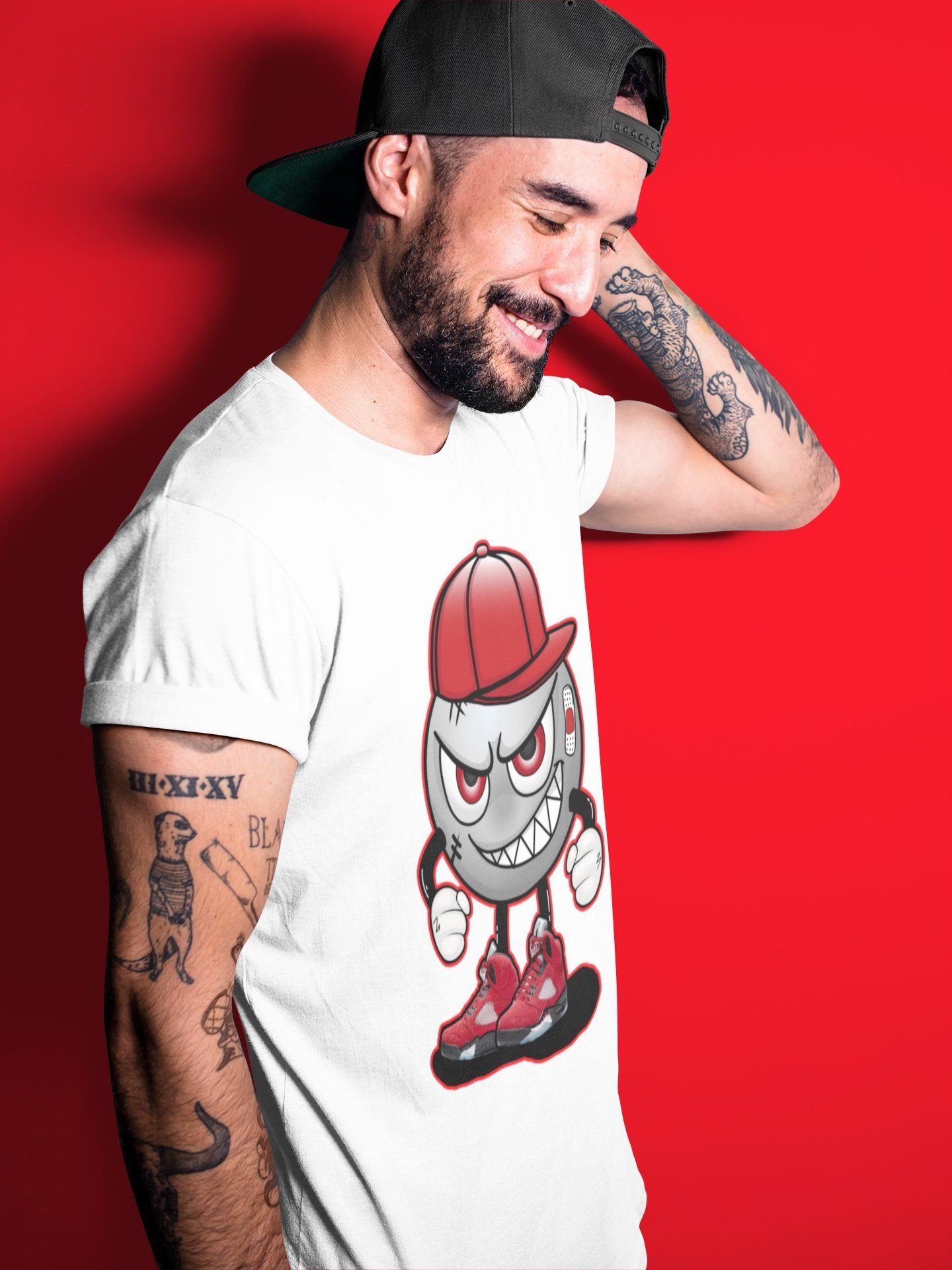 Jordan 5 Raging Bull Shirt To Match Jordans Mischief Emoji Sneaker Tees Jordan 5 Raging Bull Drip Gear Zone Sneaker Matching Clothing Unisex Shirts