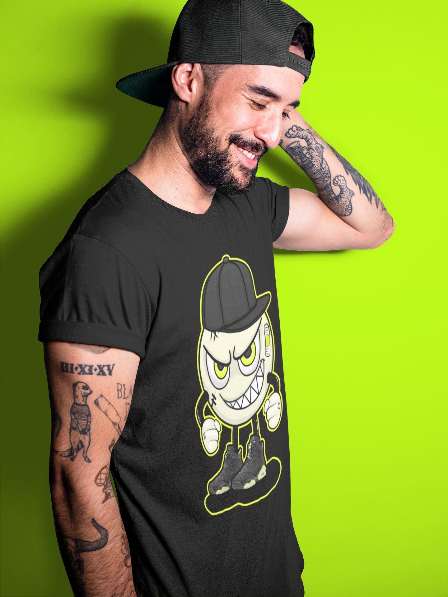 Jordan 6 Electric Green Shirt To Match Jordans Mischief Emoji Sneaker Tees Jordan 6 Electric Green Drip Gear Zone Sneaker Matching Clothing Unisex Shirts