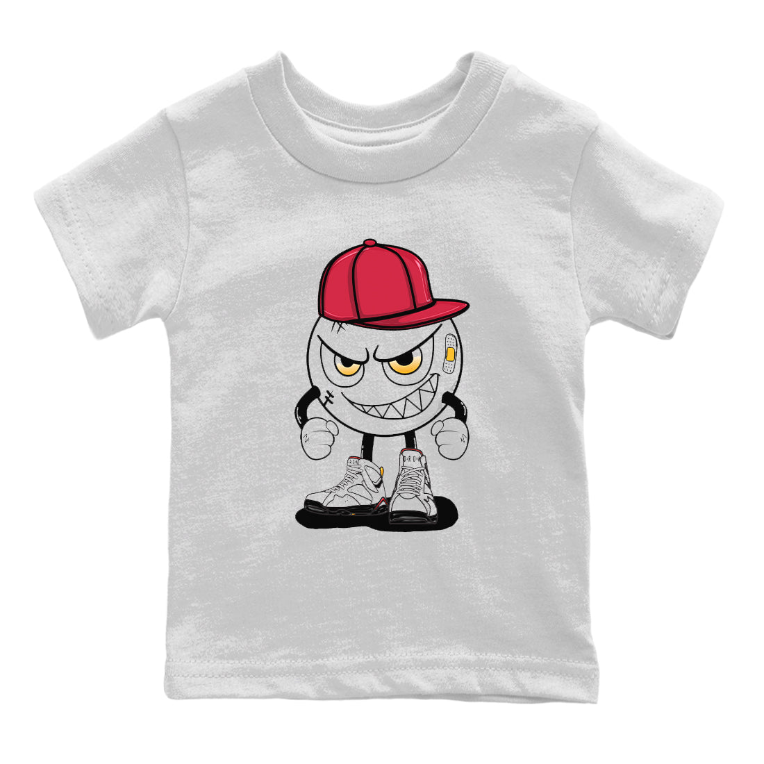 Jordan 7 Cardinal Shirt To Match Jordans Mischief Emoji Sneaker Tees Jordan 7 Cardinal Drip Gear Zone Sneaker Matching Clothing Kids Shirts