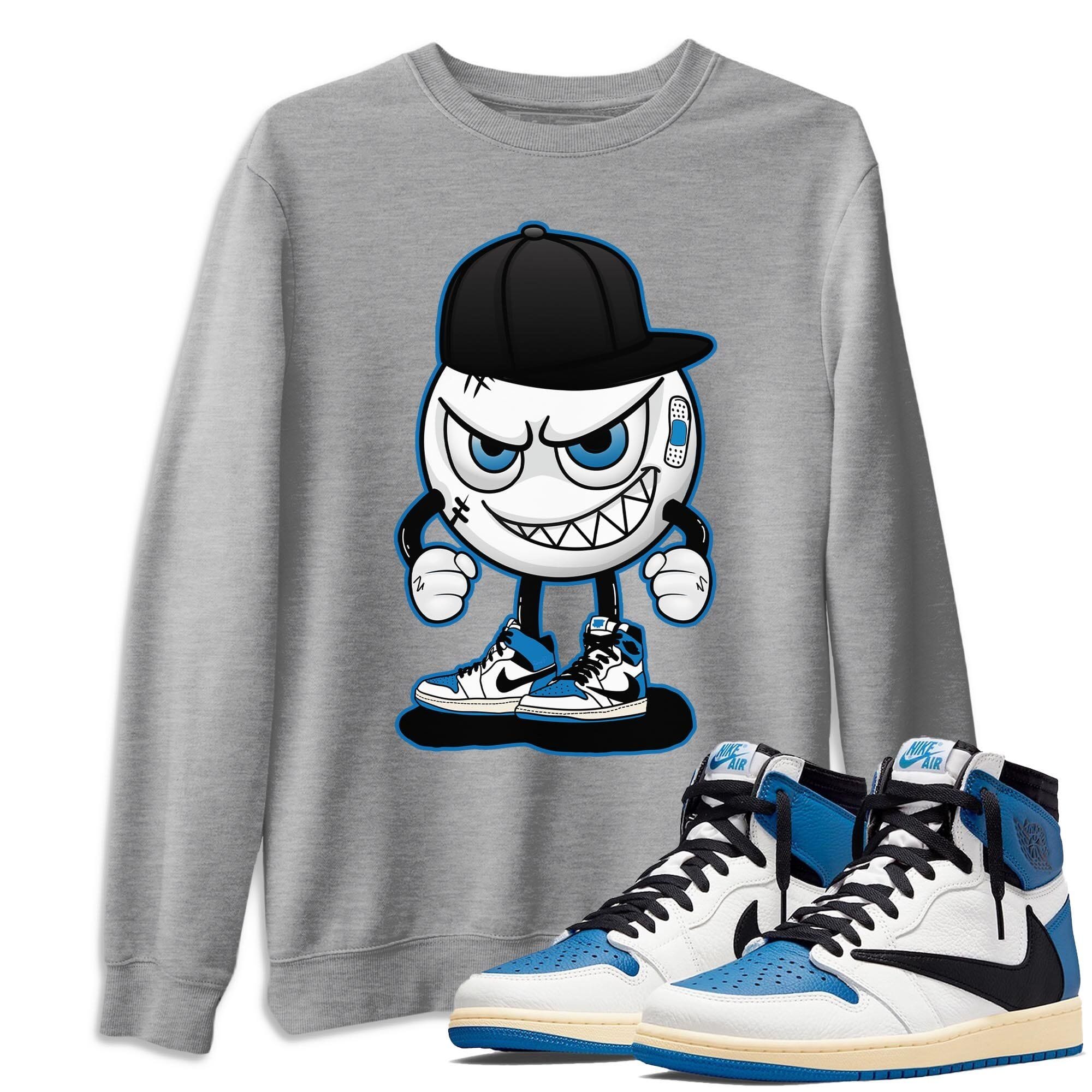 Jordan 1 Travis Scott Fragment Shirt To Match Jordans Mischief Emoji Sneaker Tees Jordan 1 Travis Scott Fragment Drip Gear Zone Sneaker Matching Clothing Unisex Shirts