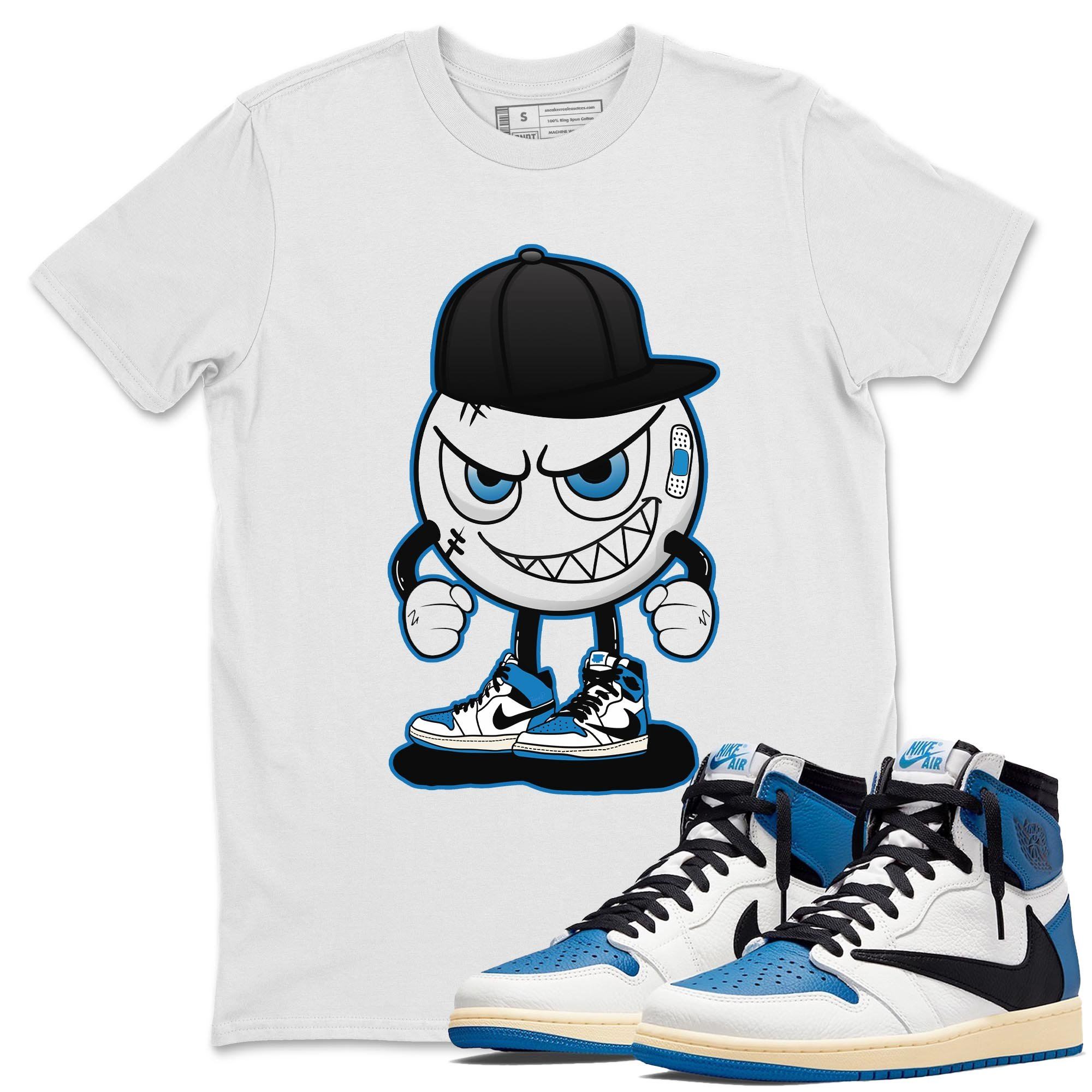 Jordan 1 Travis Scott Fragment Shirt To Match Jordans Mischief Emoji Sneaker Tees Jordan 1 Travis Scott Fragment Drip Gear Zone Sneaker Matching Clothing Unisex Shirts
