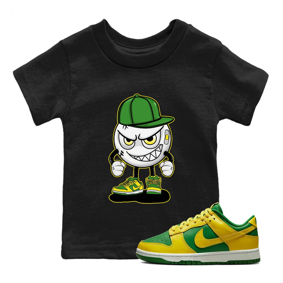 Dunk Reverse Brazil Sneaker Match Tees Mischief Emoji Sneaker Tees Dunk Reverse Brazil Jordan to match sneaker T-Shirt Kids Shirts
