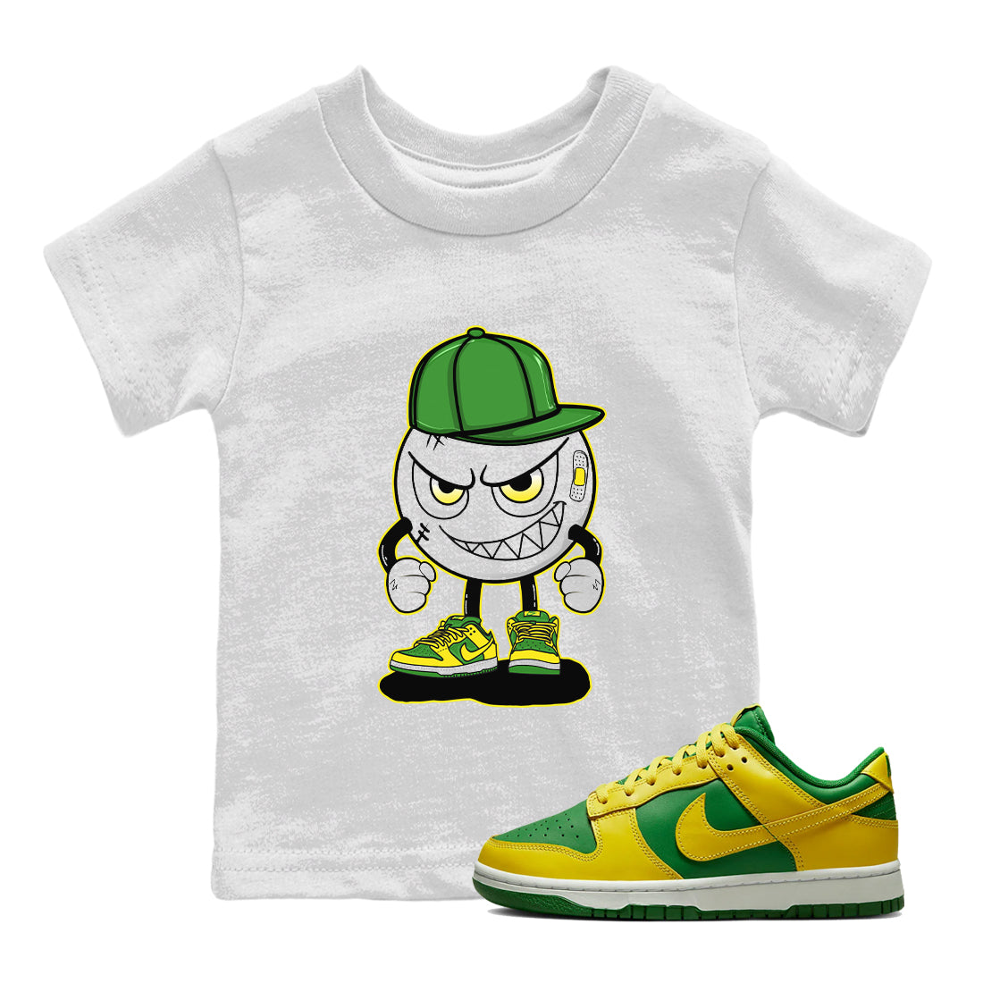 Dunk Reverse Brazil Sneaker Match Tees Mischief Emoji Sneaker Tees Dunk Reverse Brazil Jordan to match sneaker T-Shirt Kids Shirts