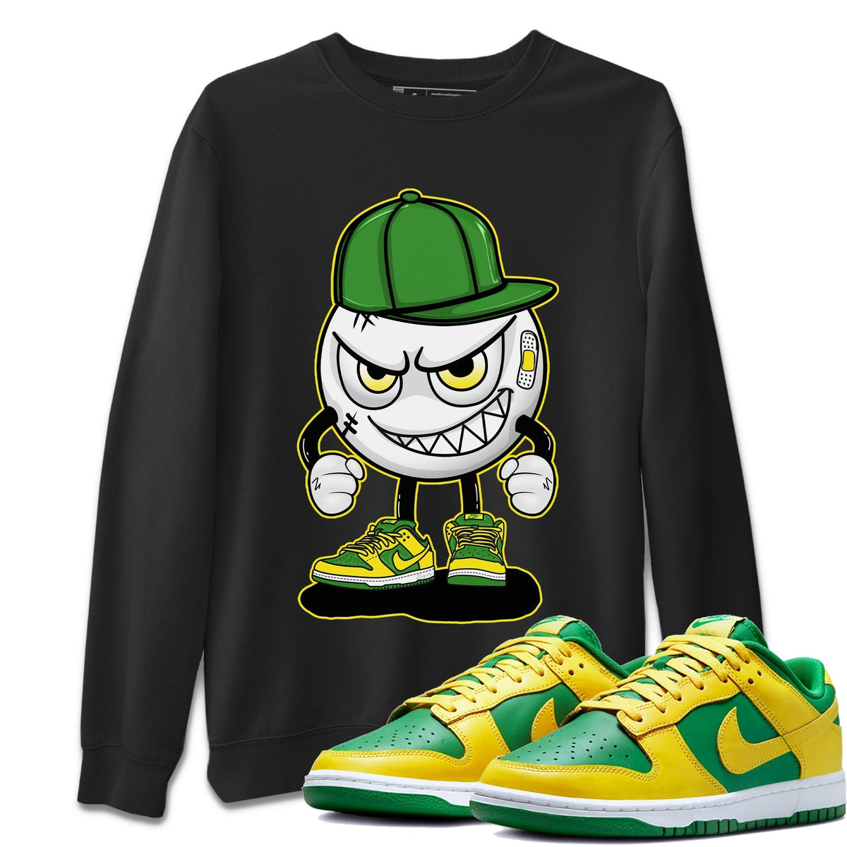 Dunk Reverse Brazil Sneaker Match Tees Mischief Emoji Sneaker Tees Dunk Reverse Brazil Jordan to match sneaker T-Shirt Crew Neck Shirts