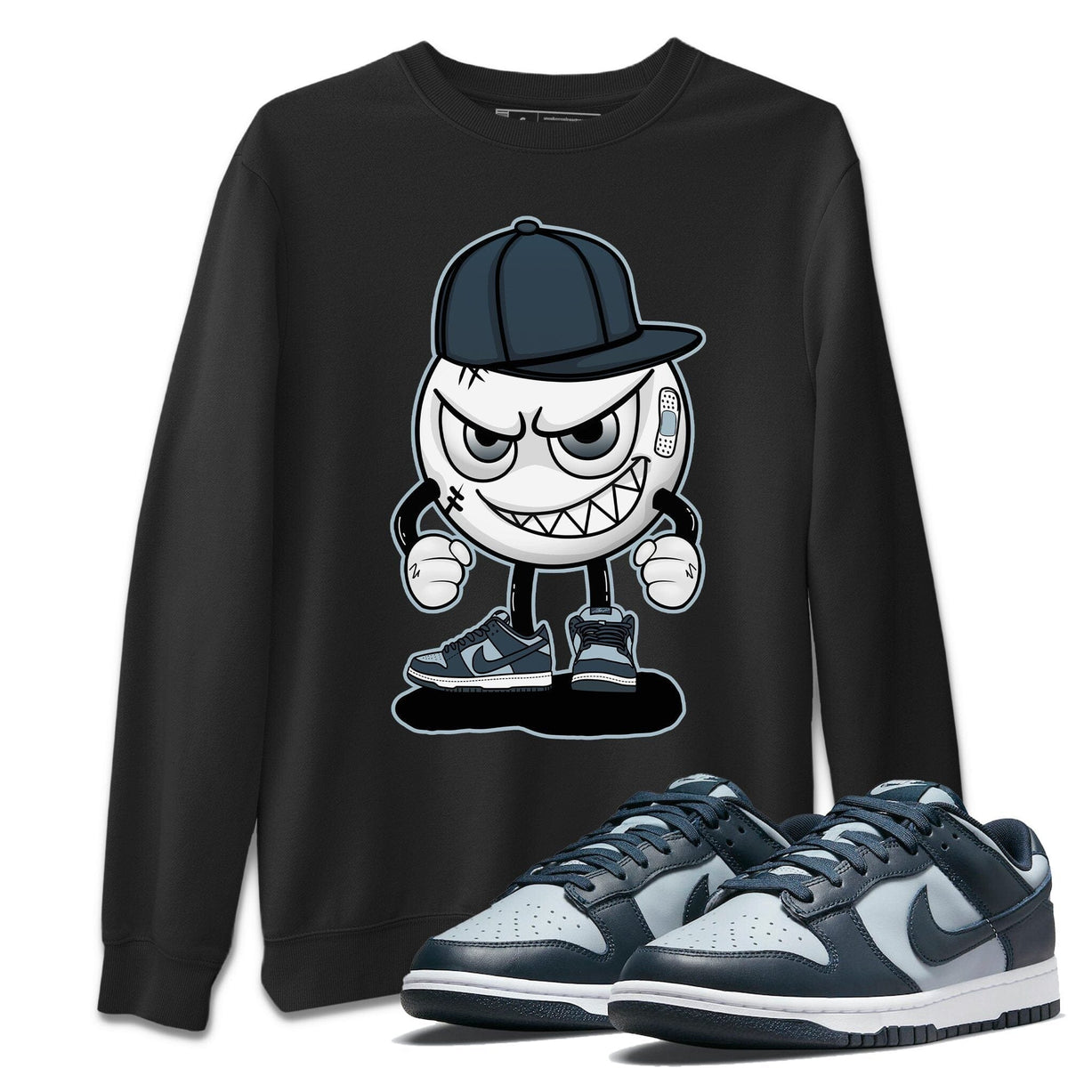 Dunk championship Grey Sneaker Match Tees Mischief Emoji Sneaker Tees Dunk championship Grey Jordan to match sneaker T-Shirt Crew Neck Shirts
