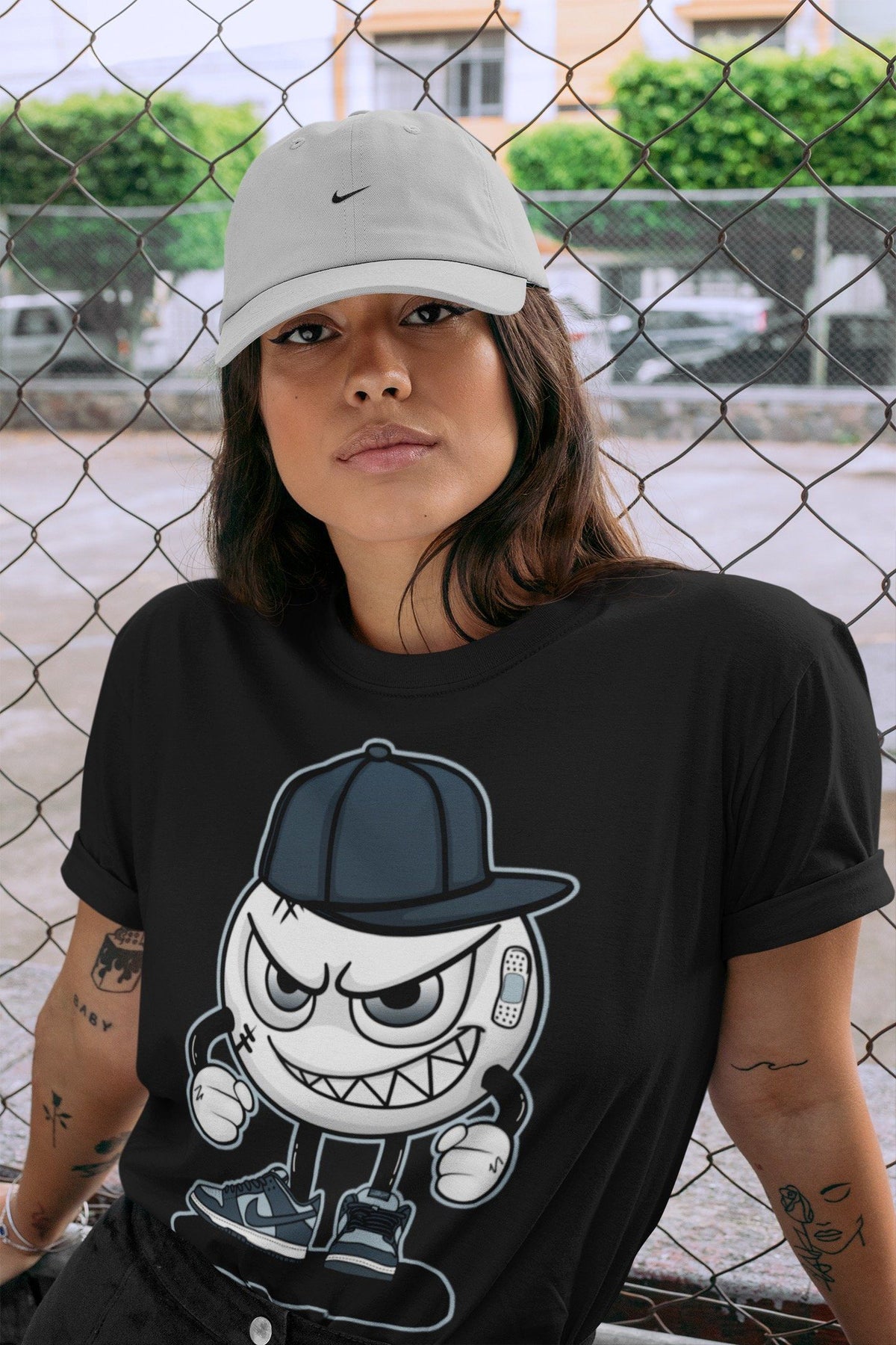 Dunk championship Grey Sneaker Match Tees Mischief Emoji Sneaker Tees Dunk championship Grey Jordan to match sneaker T-Shirt Crew Neck Shirts
