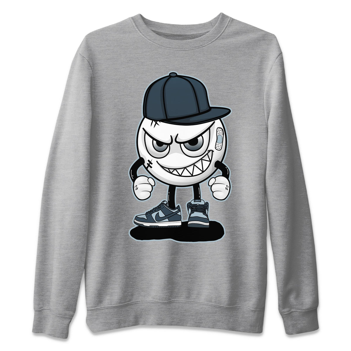 Dunk championship Grey Sneaker Match Tees Mischief Emoji Sneaker Tees Dunk championship Grey Jordan to match sneaker T-Shirt Crew Neck Shirts