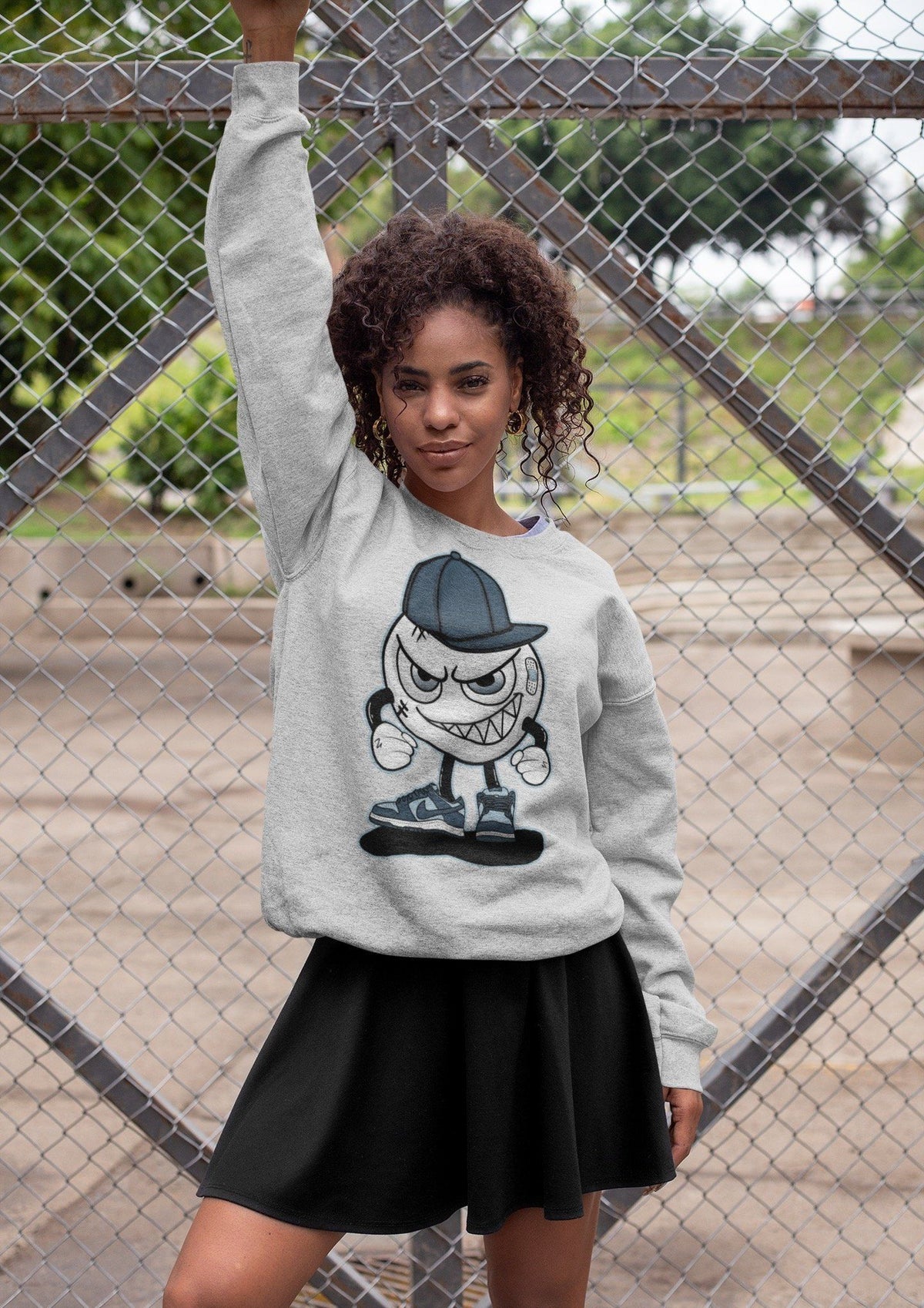 Dunk championship Grey Sneaker Match Tees Mischief Emoji Sneaker Tees Dunk championship Grey Jordan to match sneaker T-Shirt Crew Neck Shirts