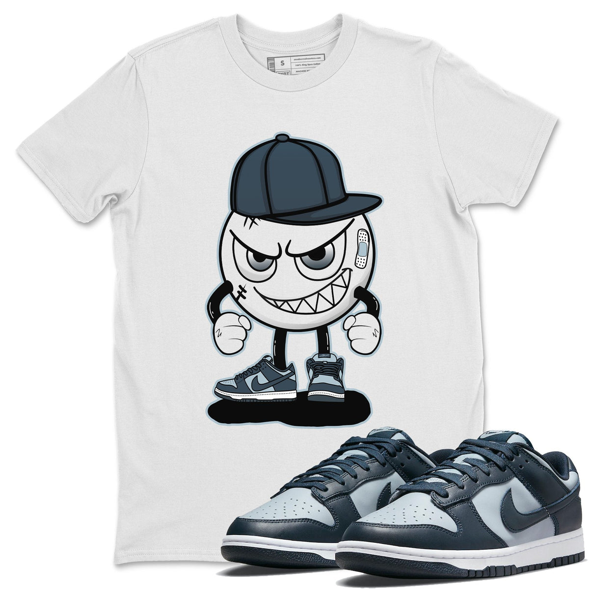 Dunk championship Grey Sneaker Match Tees Mischief Emoji Sneaker Tees Dunk championship Grey Jordan to match sneaker T-Shirt Crew Neck Shirts