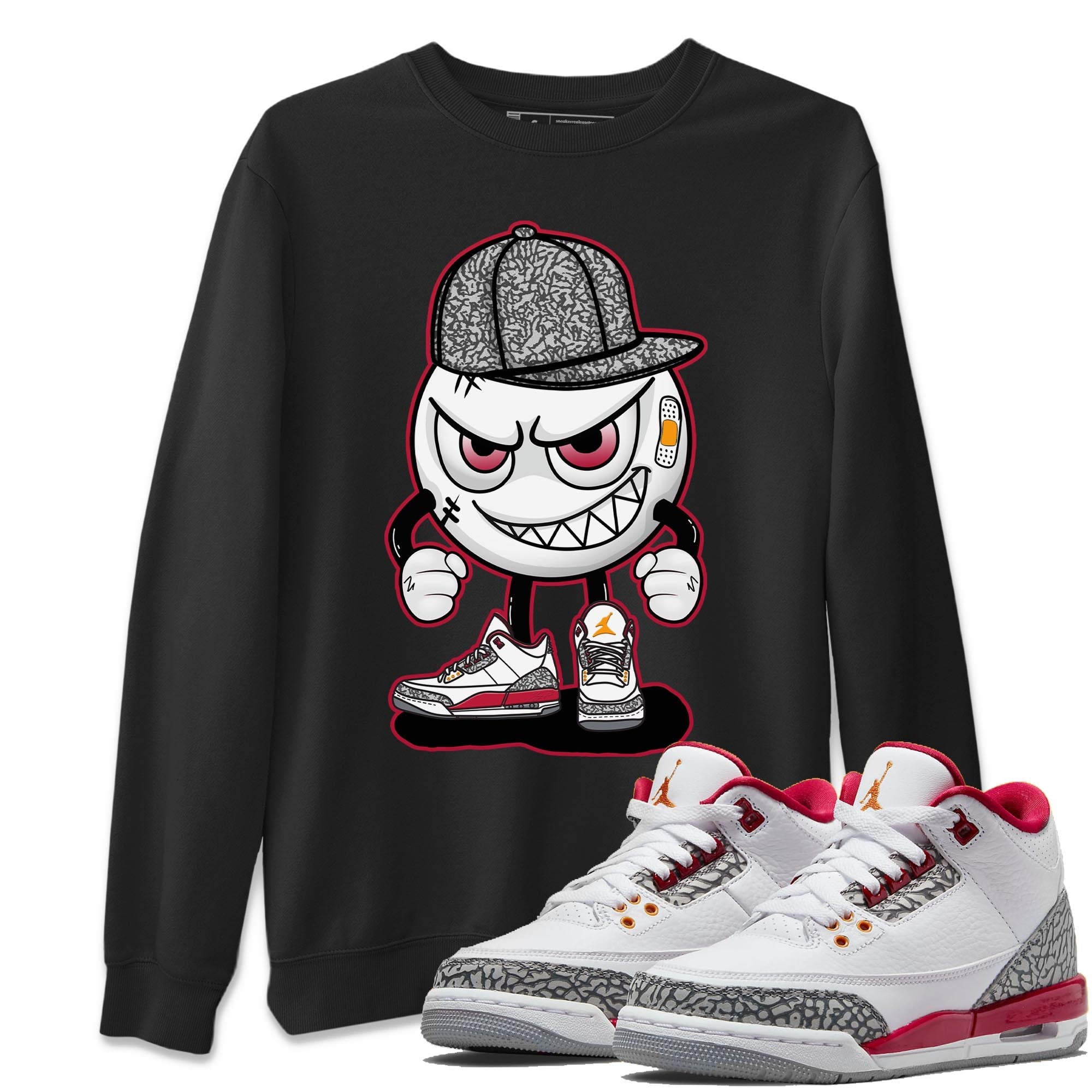 Jordan 3 Cardinal Shirt To Match Jordans Mischief Emoji Sneaker Tees Jordan 3 Cardinal Drip Gear Zone Sneaker Matching Clothing Unisex Shirts