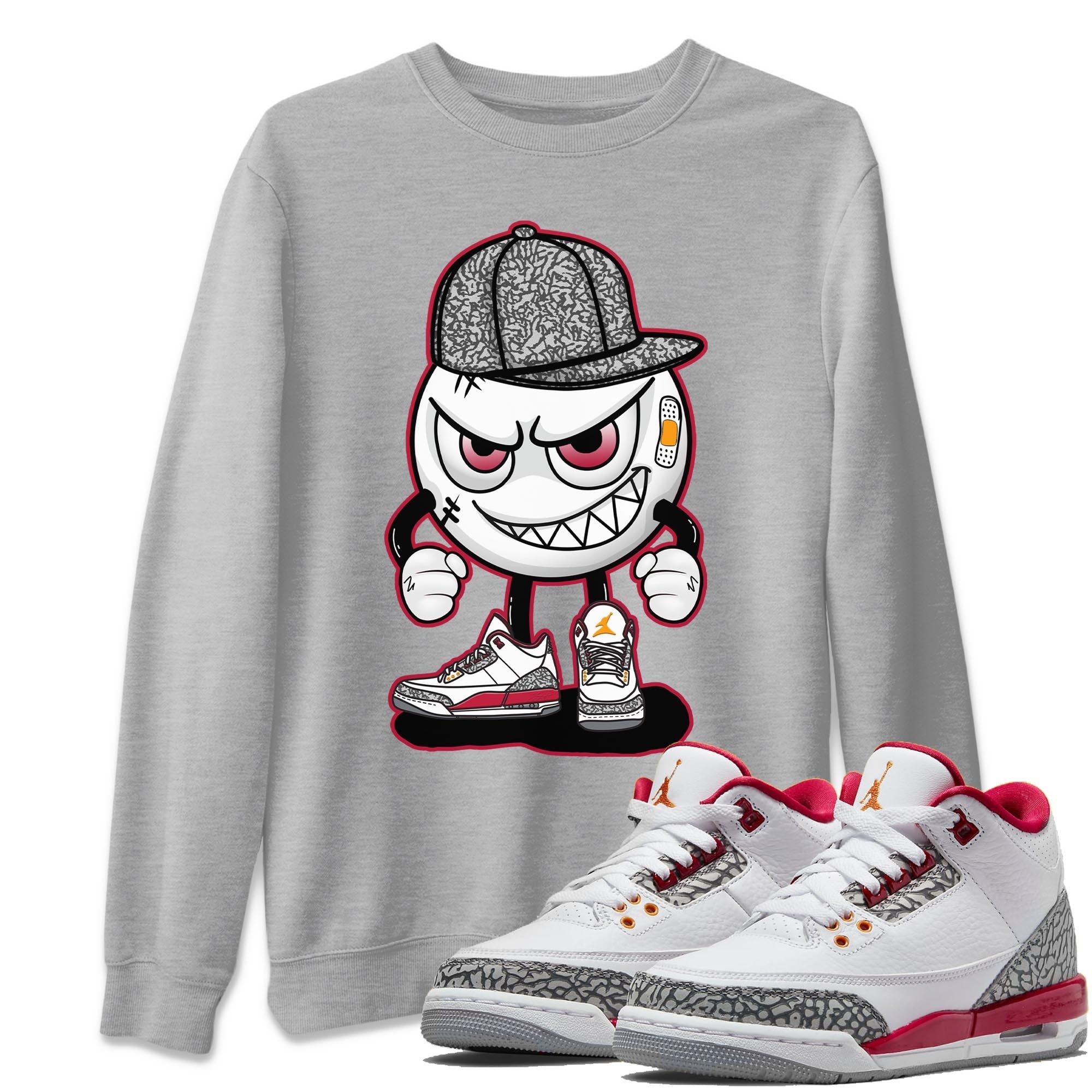 Jordan 3 Cardinal Shirt To Match Jordans Mischief Emoji Sneaker Tees Jordan 3 Cardinal Drip Gear Zone Sneaker Matching Clothing Unisex Shirts