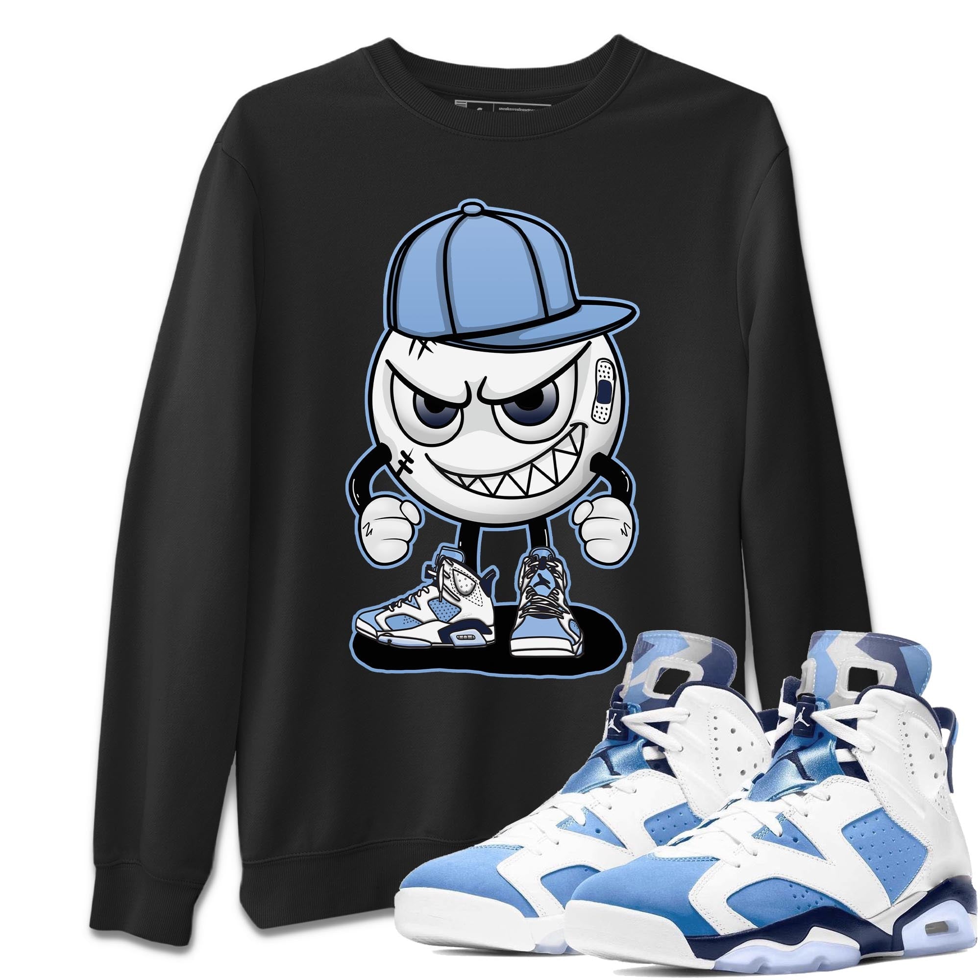 Jordan 6 UNC Shirt To Match Jordans Mischief Emoji Sneaker Tees Jordan 6 UNC Drip Gear Zone Sneaker Matching Clothing Unisex Shirts