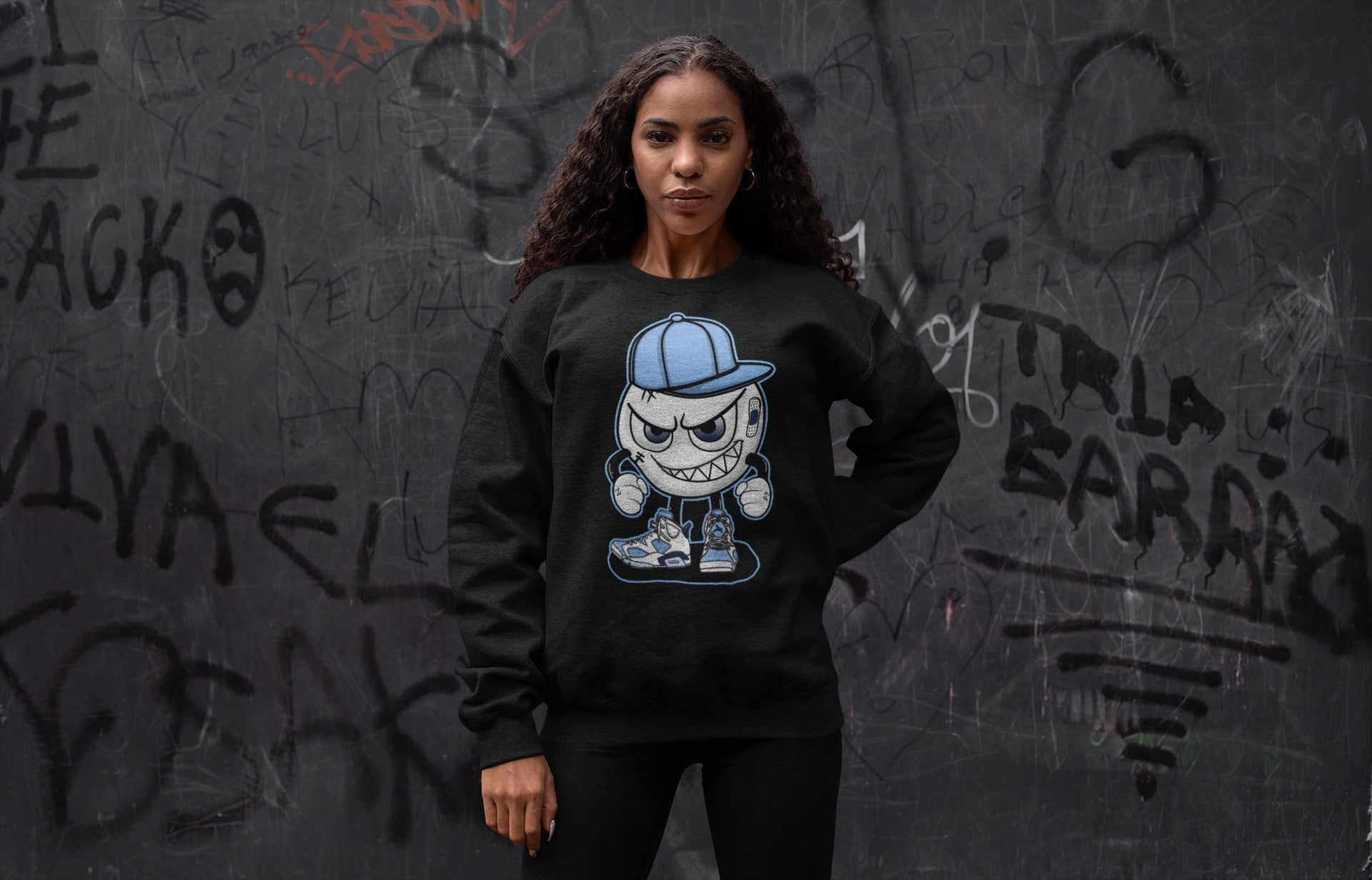 Jordan 6 UNC Shirt To Match Jordans Mischief Emoji Sneaker Tees Jordan 6 UNC Drip Gear Zone Sneaker Matching Clothing Unisex Shirts