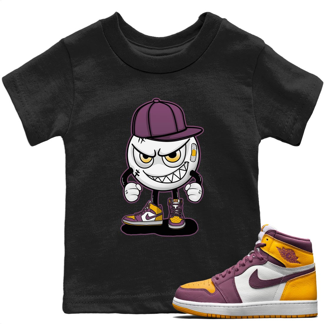 Jordan 1 Brotherhood Sneaker Matching T-Shirt Mischief Emoji Sneaker Tees Jordan 1 Brotherhood Sneaker Release Tees Kids Shirts