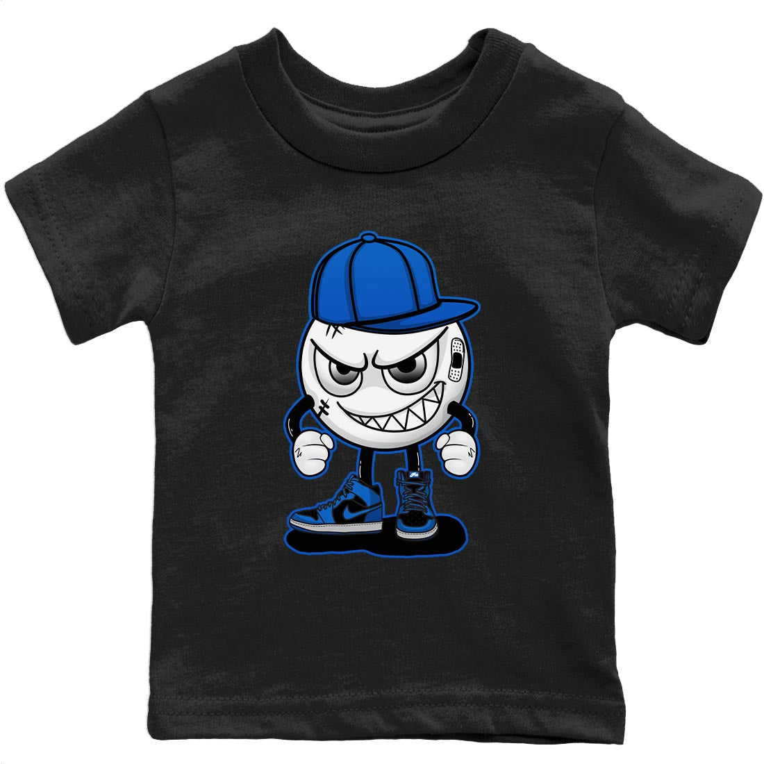 Jordan 1 Dark Marina Blue Sneaker Matching T-Shirt Mischief Emoji Sneaker Tees Jordan 1 Dark Marina Blue Sneaker Release Tees Kids Shirts