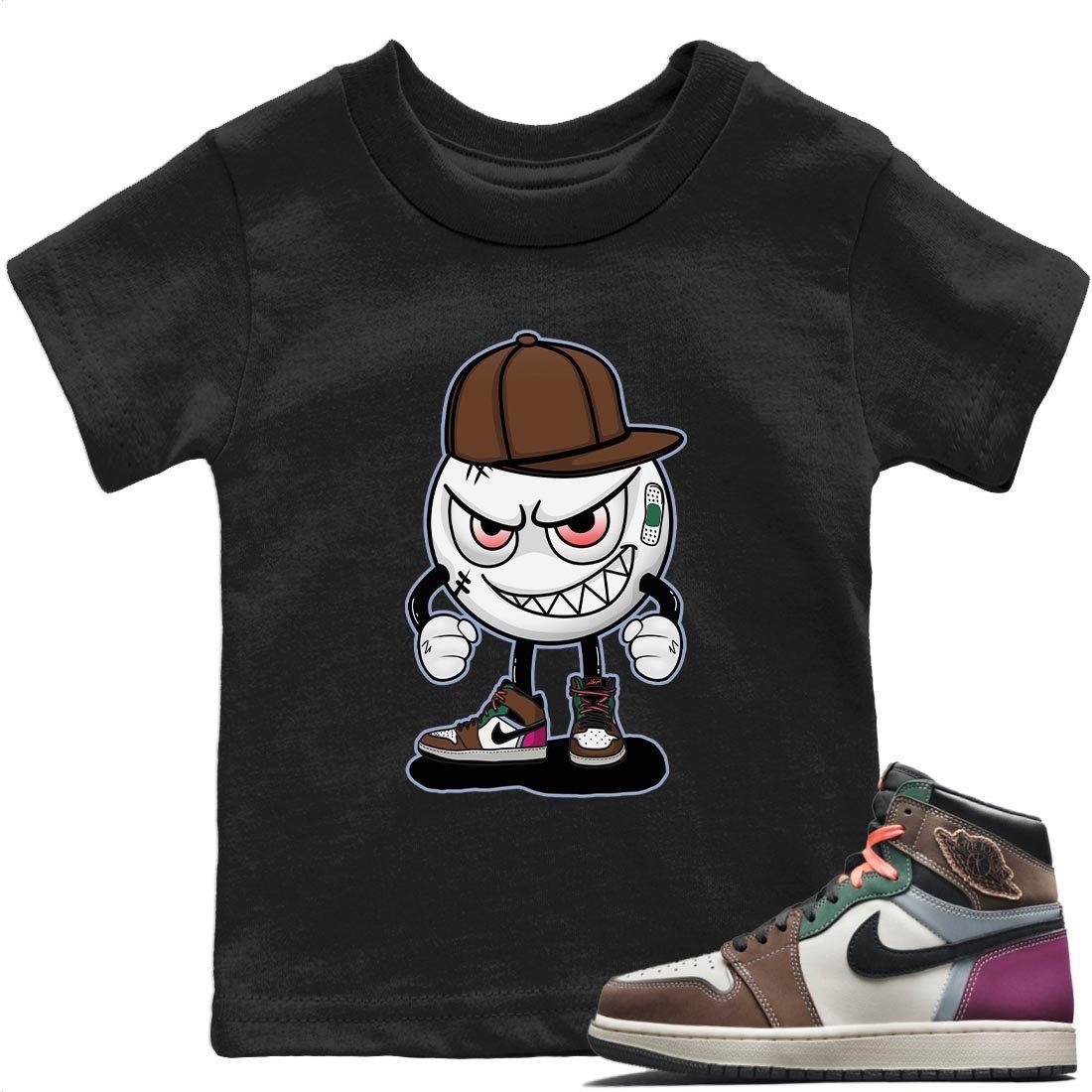 Jordan 1 Hand Crafted Sneaker Matching T-Shirt Mischief Emoji Sneaker Tees Jordan 1 Hand Crafted Sneaker Release Tees Kids Shirts