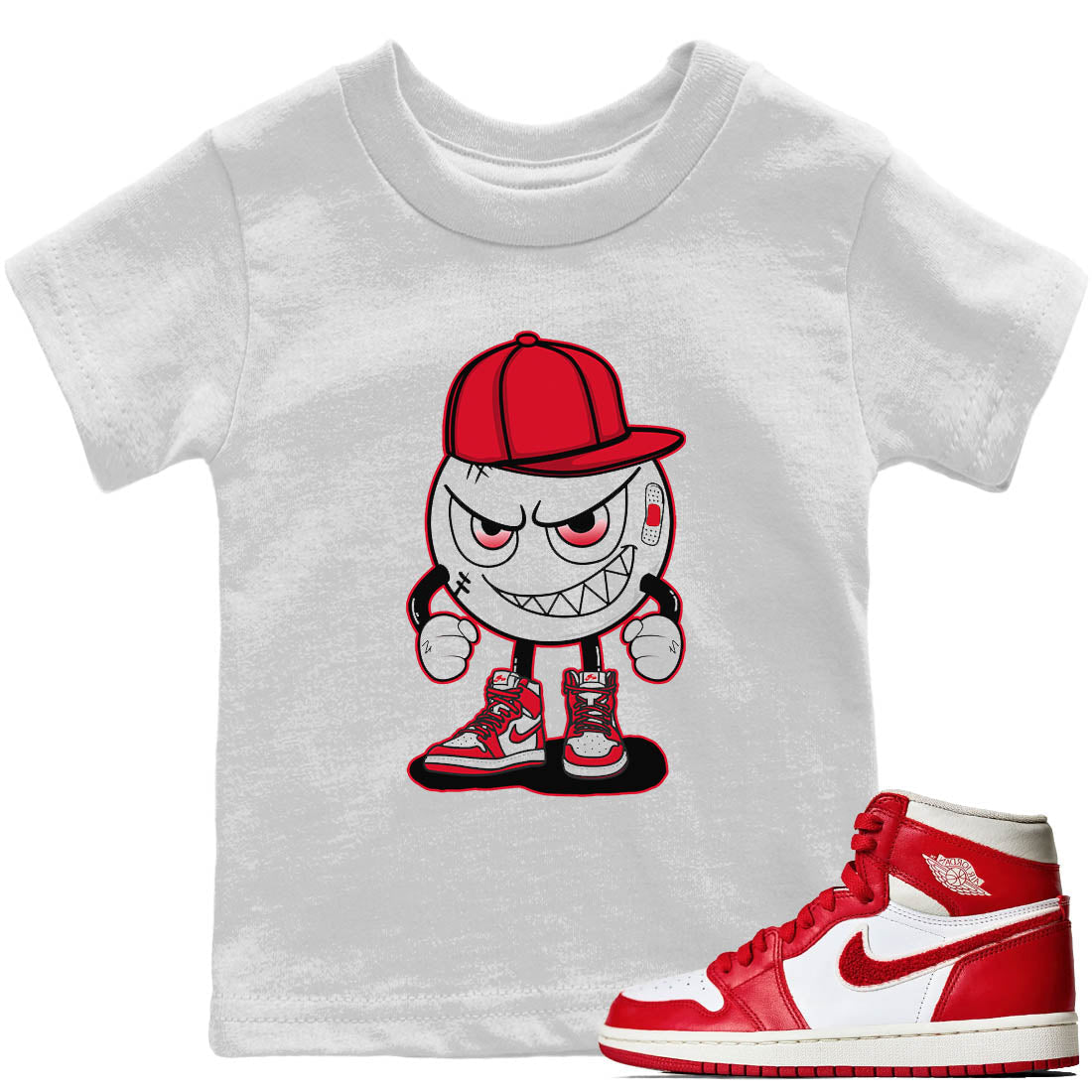 Jordan 1 Newstalgia Sneaker Matching T-Shirt Mischief Emoji Sneaker Tees Jordan 1 Newstalgia Sneaker Release Tees Kids Shirts