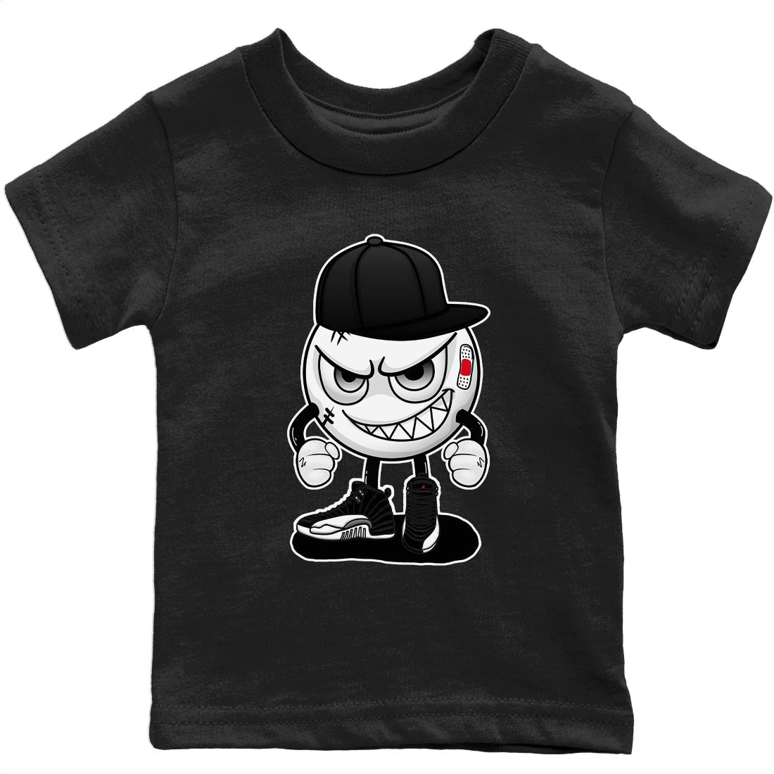 Jordan 12 Playoffs Sneaker Matching T-Shirt Mischief Emoji Sneaker Tees Jordan 12 Playoffs Sneaker Release Tees Kids Shirts
