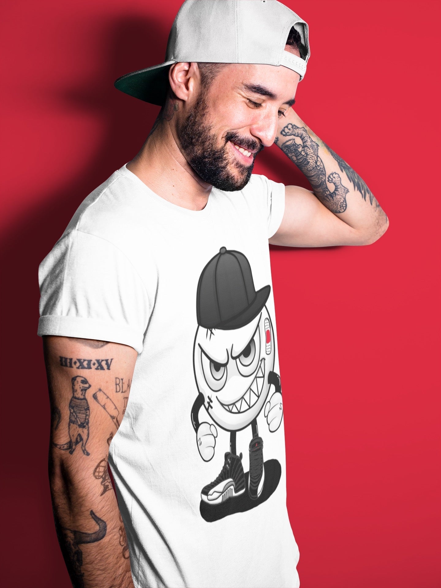 Jordan 12 Playoffs Shirt To Match Jordans Mischief Emoji Sneaker Tees Jordan 12 Playoffs Drip Gear Zone Sneaker Matching Clothing Unisex Shirts