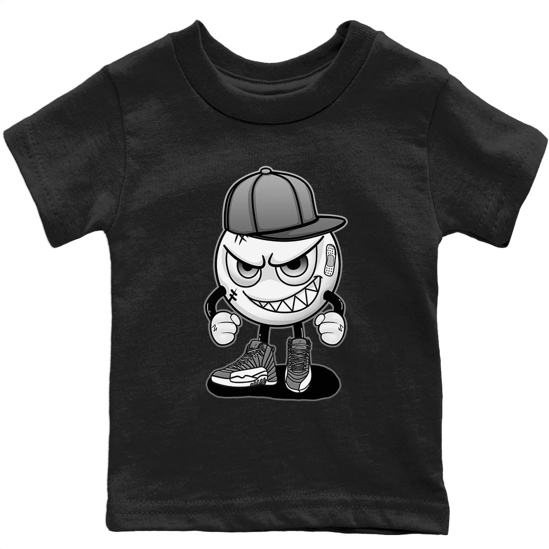 Jordan 12 Stealth Sneaker Matching T-Shirt Mischief Emoji Sneaker Tees Jordan 12 Stealth Sneaker Release Tees Kids Shirts
