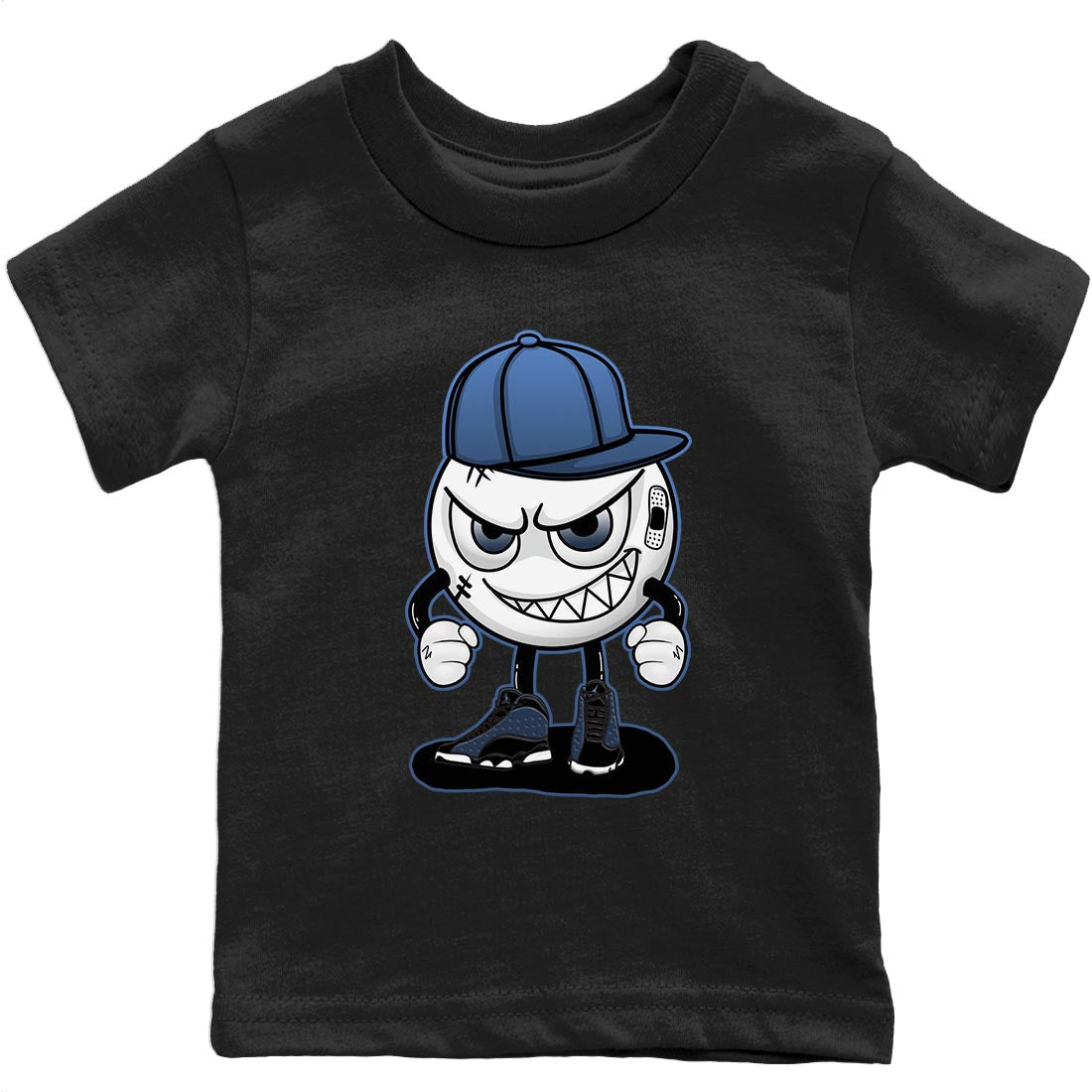 Jordan 13 Brave Blue Sneaker Matching T-Shirt Mischief Emoji Sneaker Tees Jordan 13 Brave Blue Sneaker Release Tees Kids Shirts