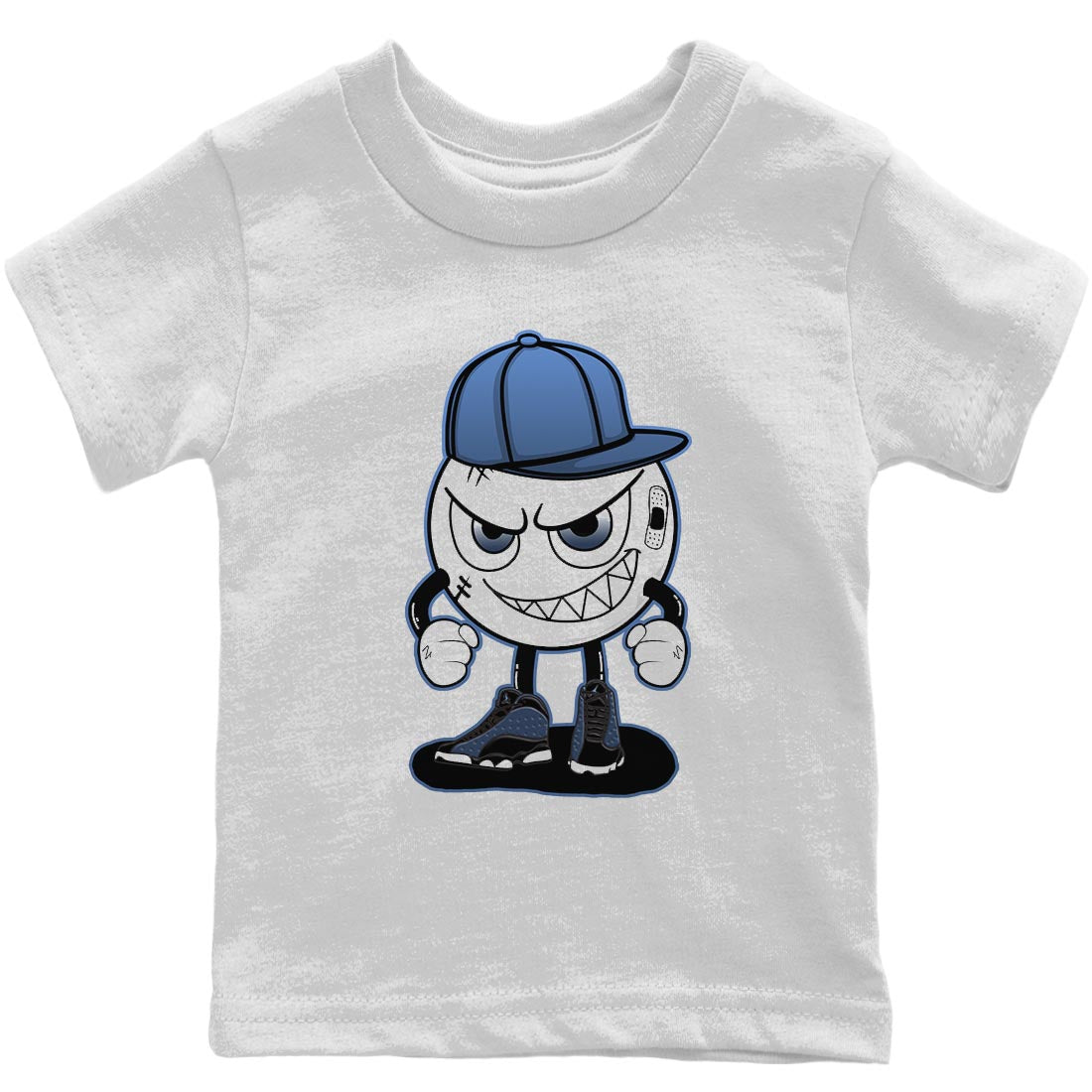 Jordan 13 Brave Blue Sneaker Matching T-Shirt Mischief Emoji Sneaker Tees Jordan 13 Brave Blue Sneaker Release Tees Kids Shirts