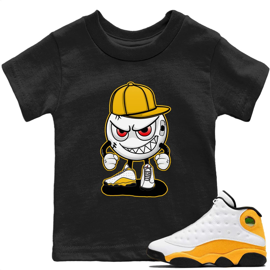 Jordan 13 Del Sol Sneaker Matching T-Shirt Mischief Emoji Sneaker Tees Jordan 13 Del Sol Sneaker Release Tees Kids Shirts
