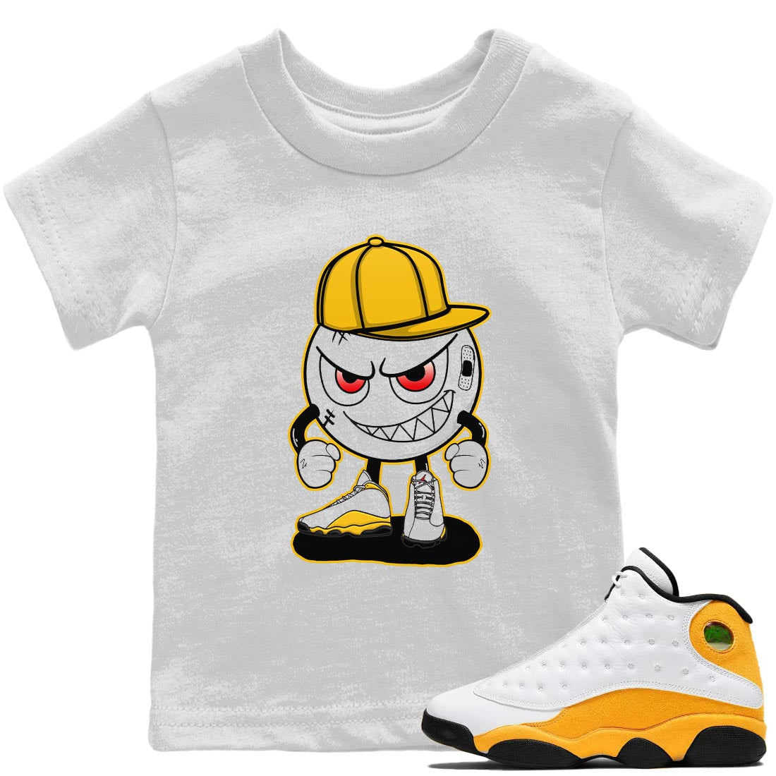 Jordan 13 Del Sol Sneaker Matching T-Shirt Mischief Emoji Sneaker Tees Jordan 13 Del Sol Sneaker Release Tees Kids Shirts