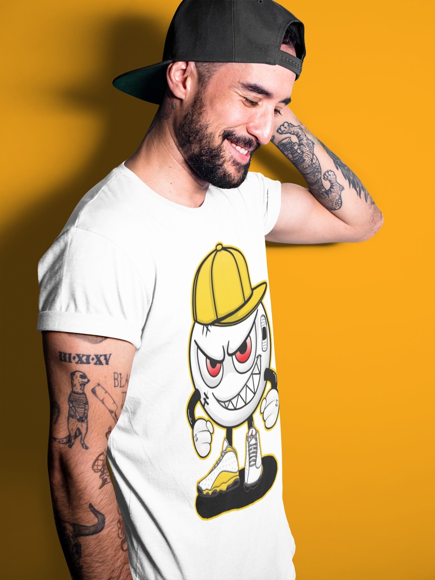 Jordan 13 Del Sol Shirt To Match Jordans Mischief Emoji Sneaker Tees Jordan 13 Del Sol Drip Gear Zone Sneaker Matching Clothing Unisex Shirts