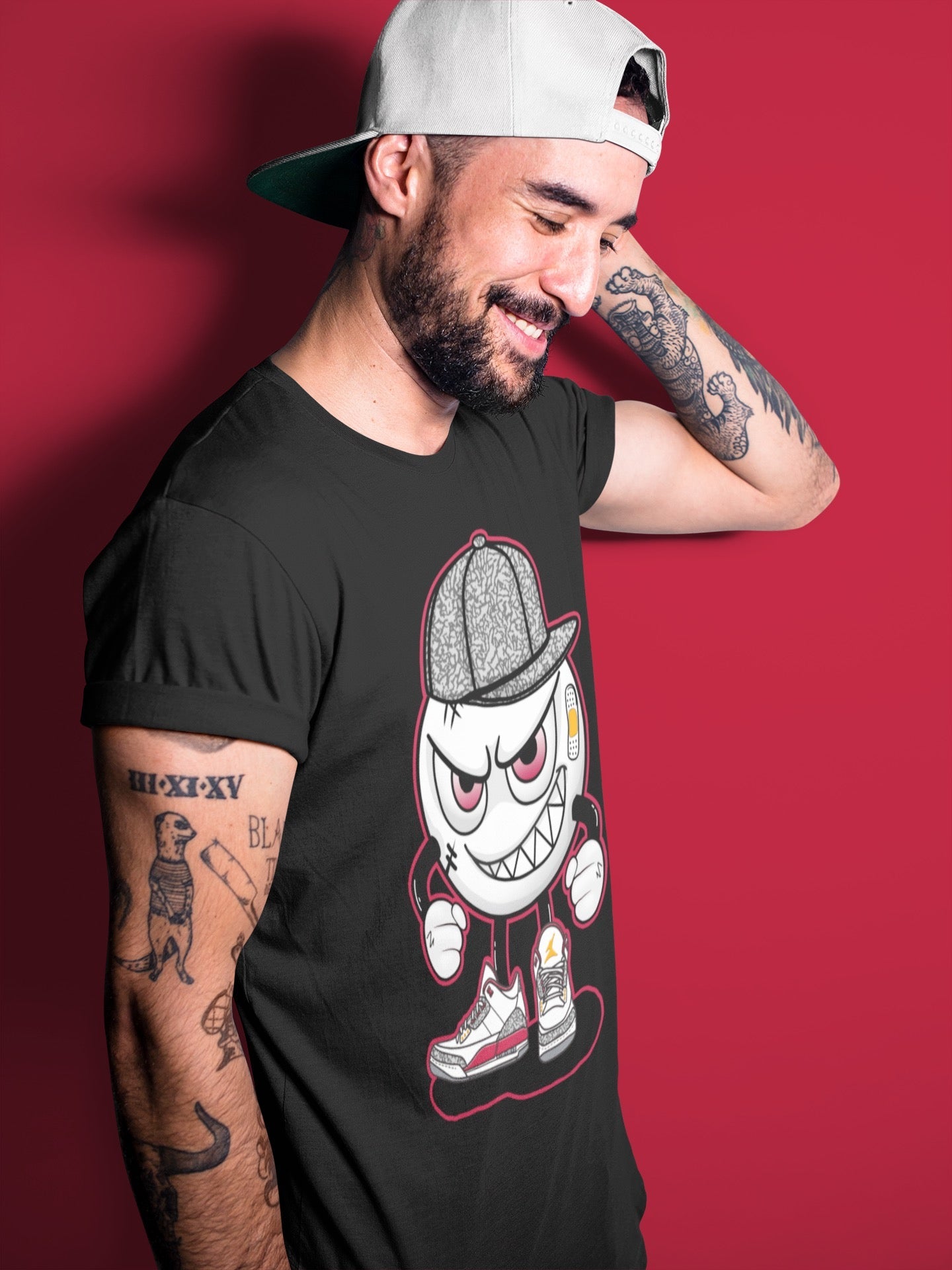 Jordan 3 Cardinal Shirt To Match Jordans Mischief Emoji Sneaker Tees Jordan 3 Cardinal Drip Gear Zone Sneaker Matching Clothing Unisex Shirts