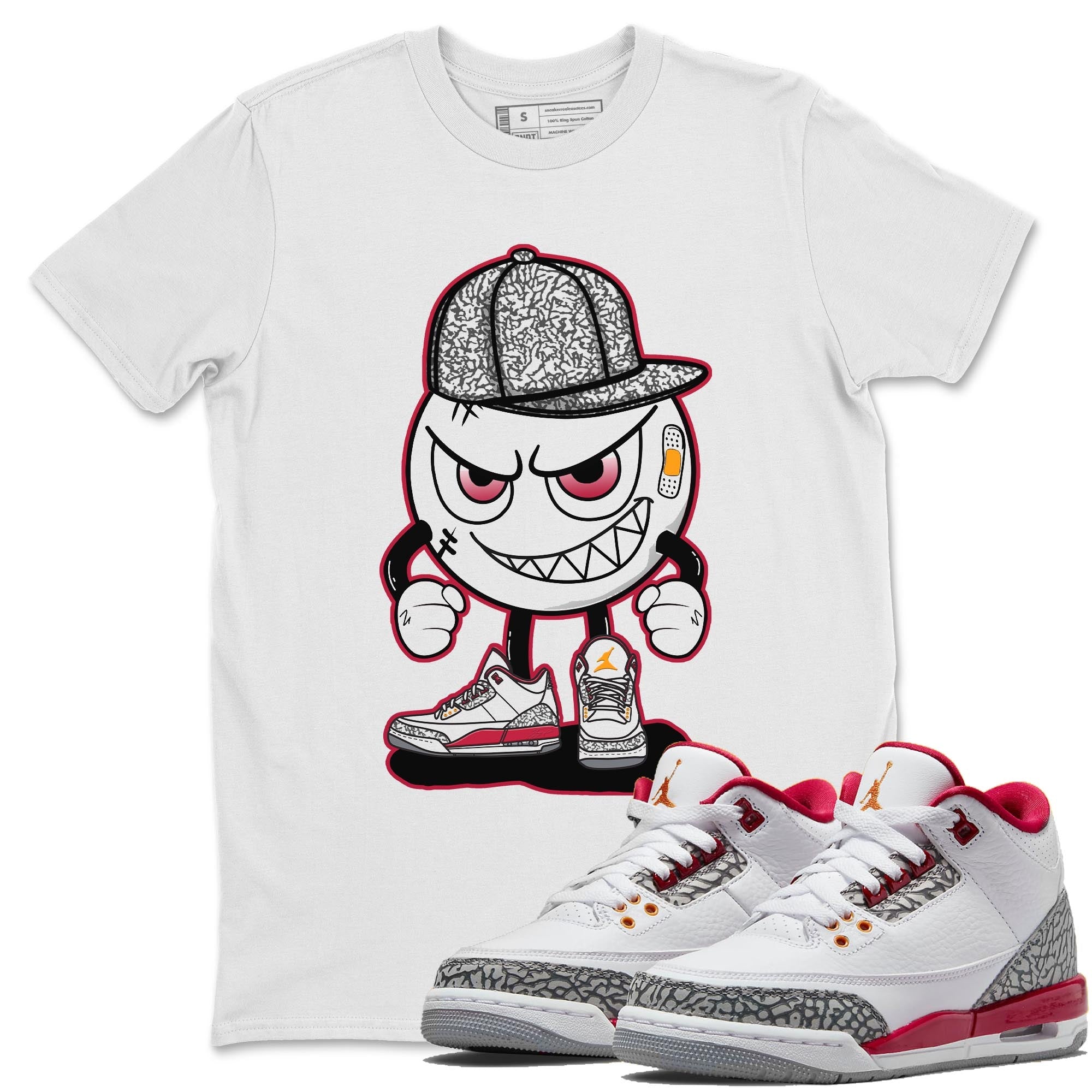 Jordan 3 Cardinal Shirt To Match Jordans Mischief Emoji Sneaker Tees Jordan 3 Cardinal Drip Gear Zone Sneaker Matching Clothing Unisex Shirts