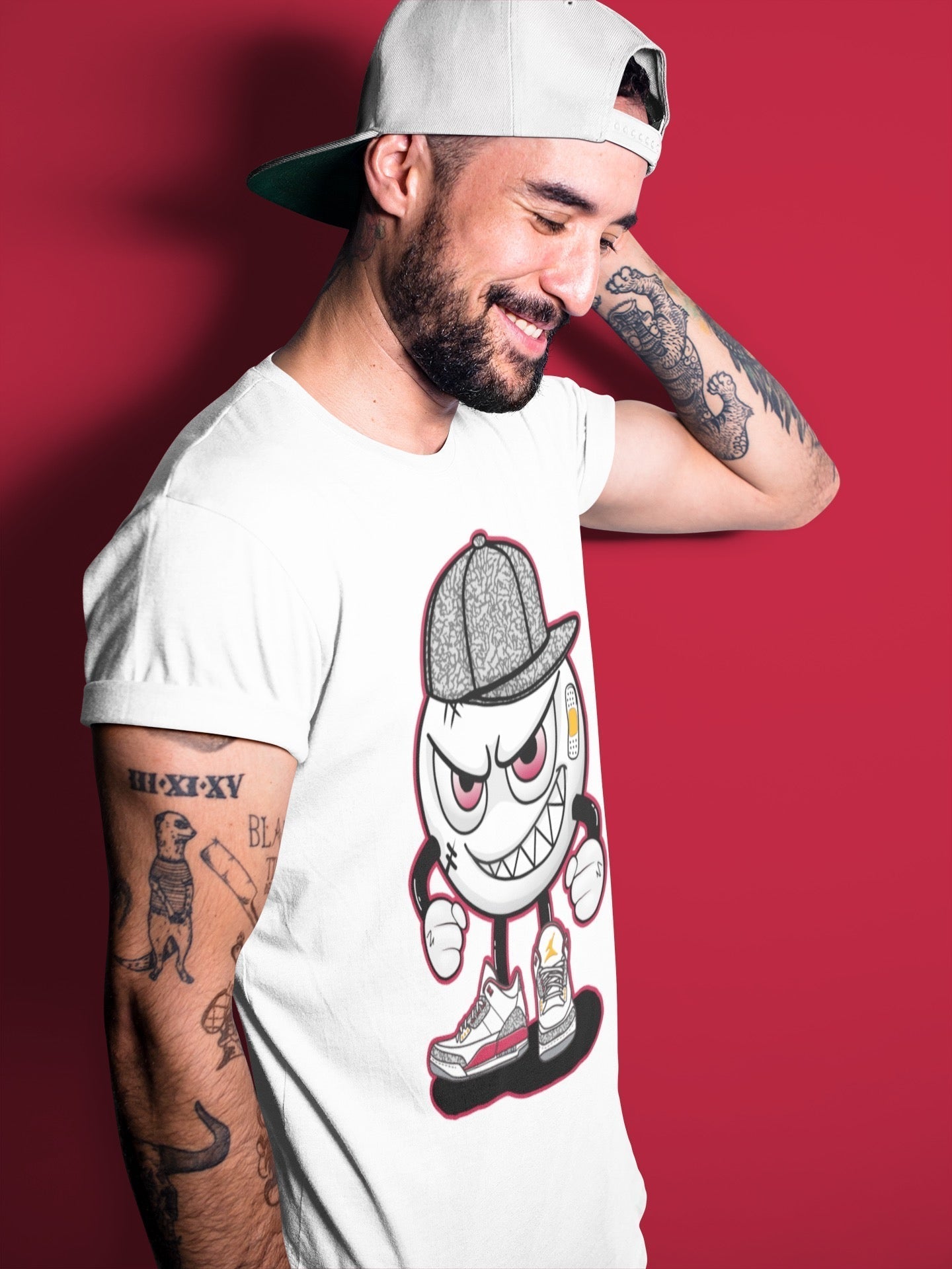 Jordan 3 Cardinal Shirt To Match Jordans Mischief Emoji Sneaker Tees Jordan 3 Cardinal Drip Gear Zone Sneaker Matching Clothing Unisex Shirts