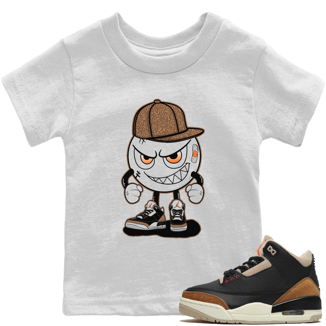 Jordan 3 Desert Elephant Sneaker Matching T-Shirt Mischief Emoji Sneaker Tees Jordan 3 Desert Elephant Sneaker Release Tees Kids Shirts