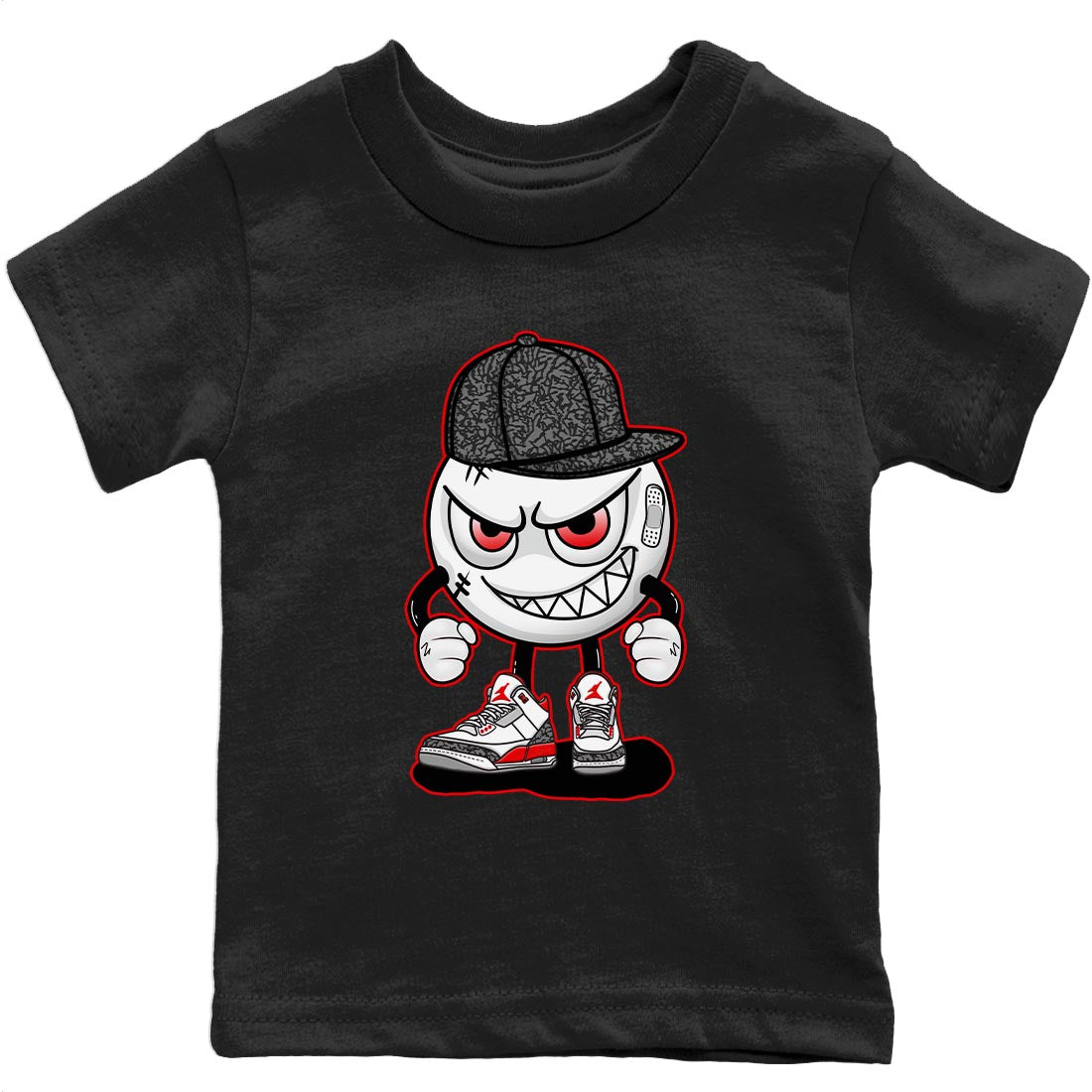 Jordan 3 Fire Red Sneaker Matching T-Shirt Mischief Emoji Sneaker Tees Jordan 3 Fire Red Sneaker Release Tees Kids Shirts