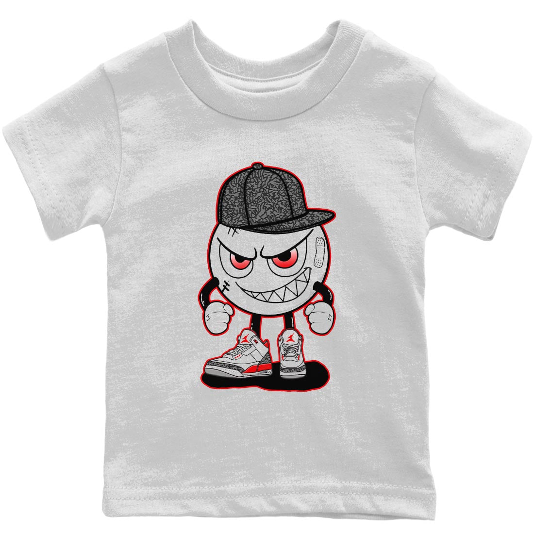 Jordan 3 Fire Red Sneaker Matching T-Shirt Mischief Emoji Sneaker Tees Jordan 3 Fire Red Sneaker Release Tees Kids Shirts