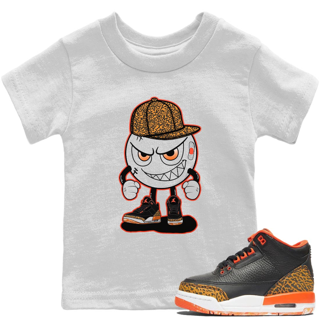 Jordan 3 Kumquat Sneaker Matching T-Shirt Mischief Emoji Sneaker Tees Jordan 3 Kumquat Sneaker Release Tees Kids Shirts