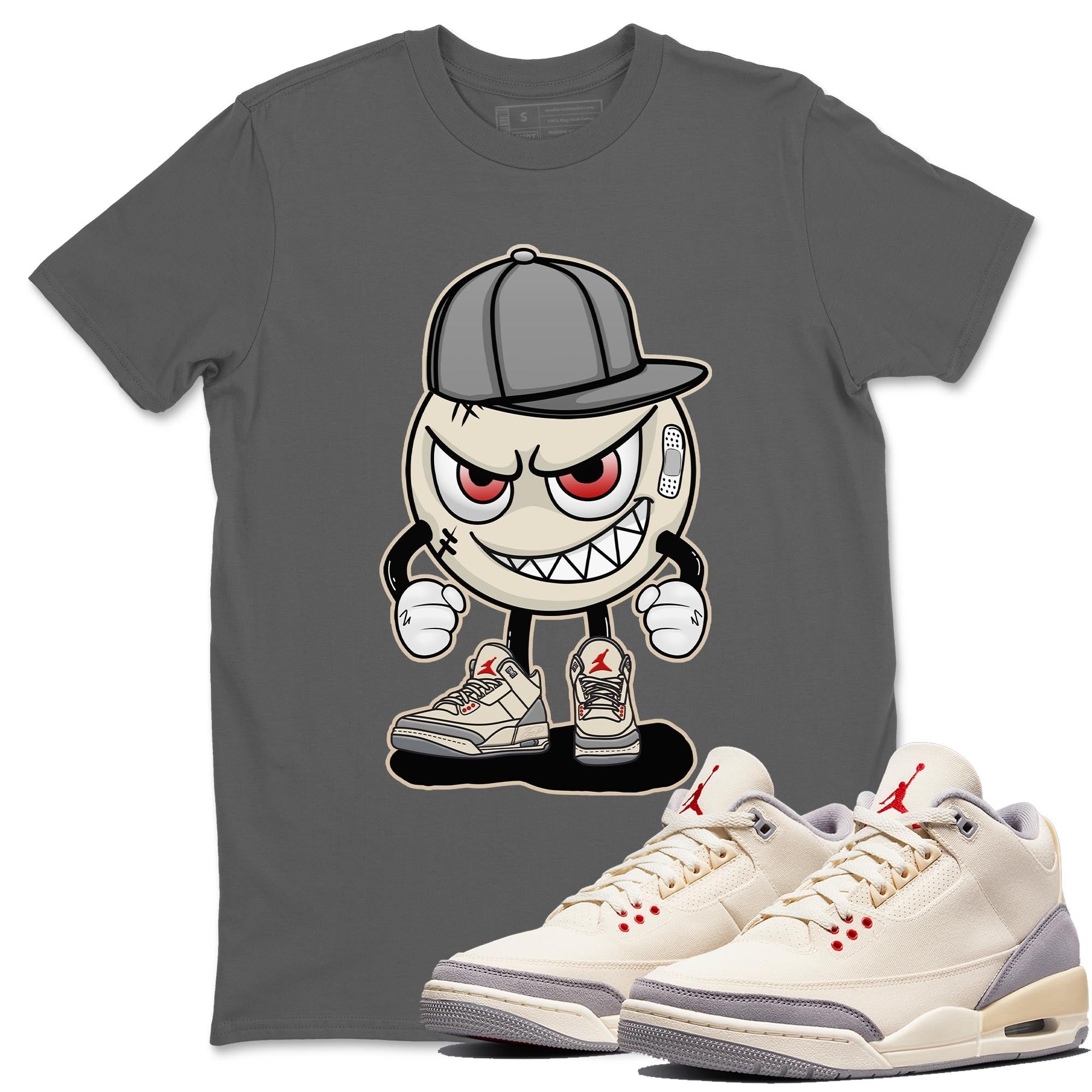 Jordan 3 Muslin Shirt To Match Jordans Mischief Emoji Sneaker Tees Jordan 3 Muslin Drip Gear Zone Sneaker Matching Clothing Unisex Shirts