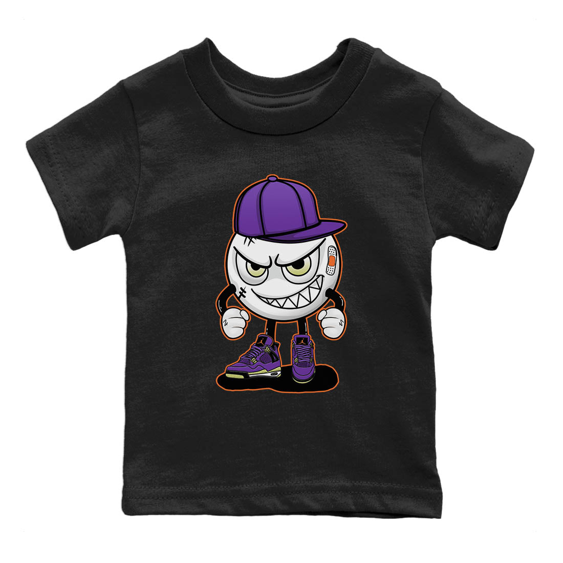 Jordan 4 Canyon Purple Sneaker Matching T-Shirt Mischief Emoji Sneaker Tees Jordan 4 Canyon Purple Sneaker Release Tees Kids Shirts