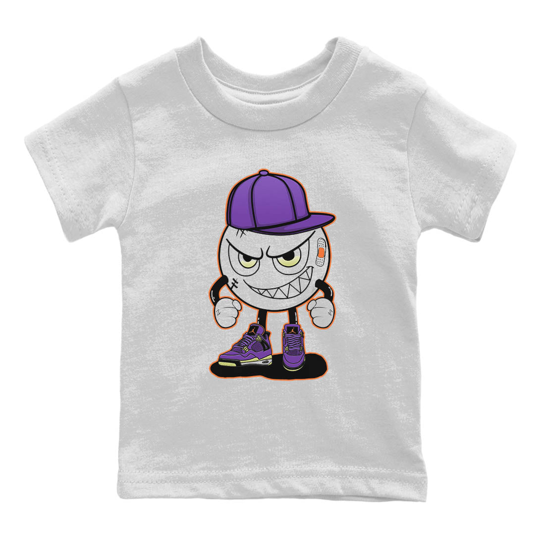 Jordan 4 Canyon Purple Sneaker Matching T-Shirt Mischief Emoji Sneaker Tees Jordan 4 Canyon Purple Sneaker Release Tees Kids Shirts
