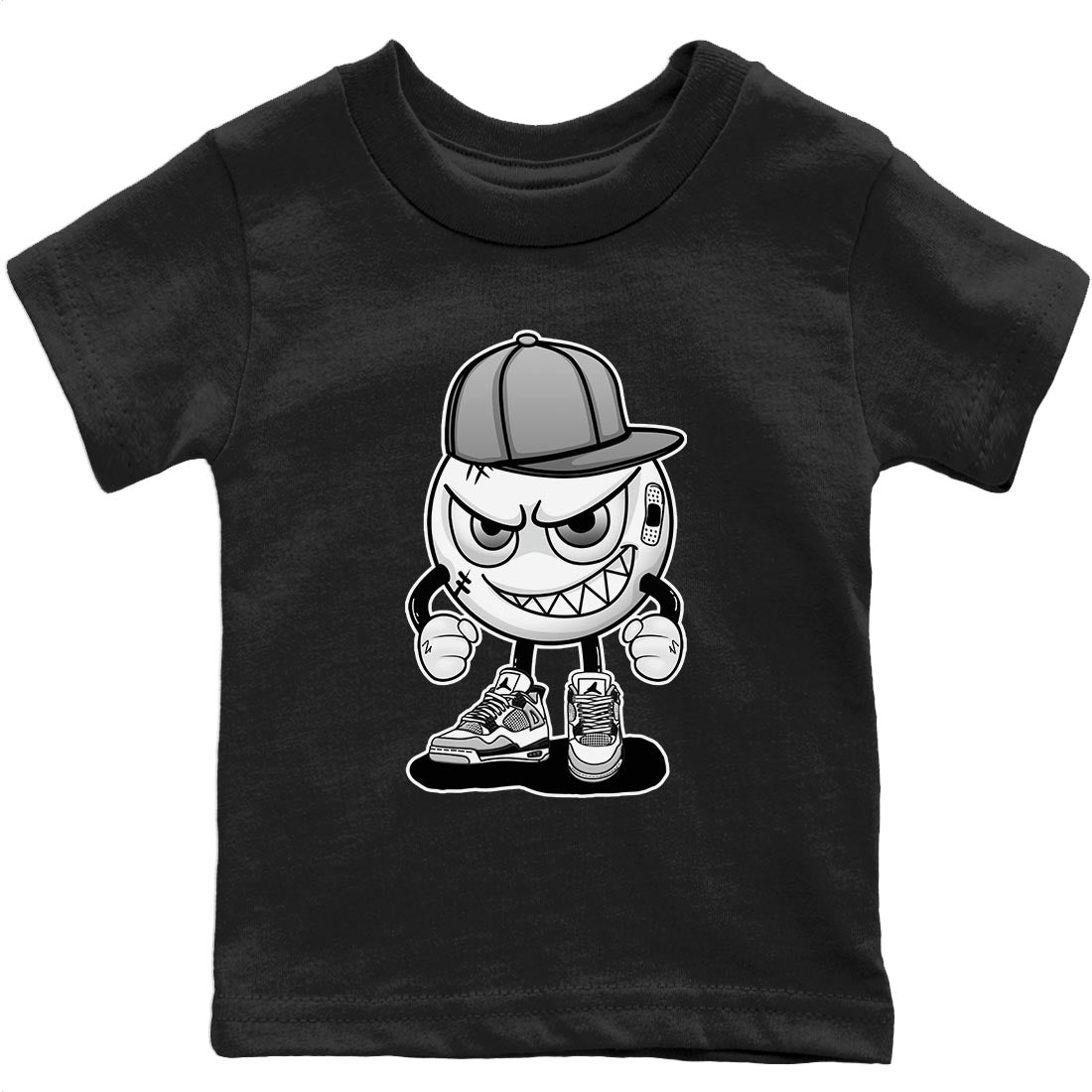 Jordan 4 Military Black Sneaker Matching T-Shirt Mischief Emoji Sneaker Tees Jordan 4 Military Black Sneaker Release Tees Kids Shirts