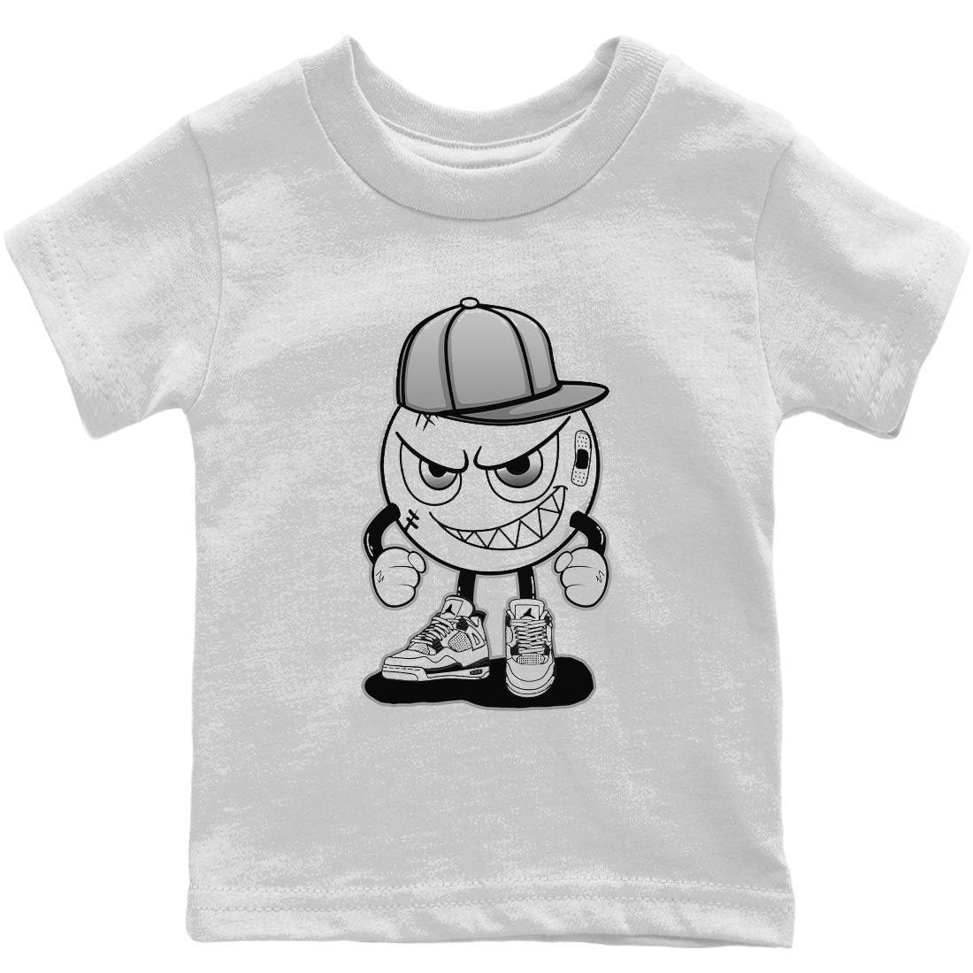 Jordan 4 Military Black Sneaker Matching T-Shirt Mischief Emoji Sneaker Tees Jordan 4 Military Black Sneaker Release Tees Kids Shirts