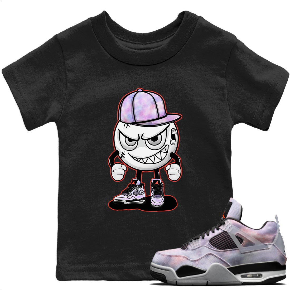 Jordan 4 Zen Master Sneaker Matching T-Shirt Mischief Emoji Sneaker Tees Jordan 4 Zen Master Sneaker Release Tees Kids Shirts