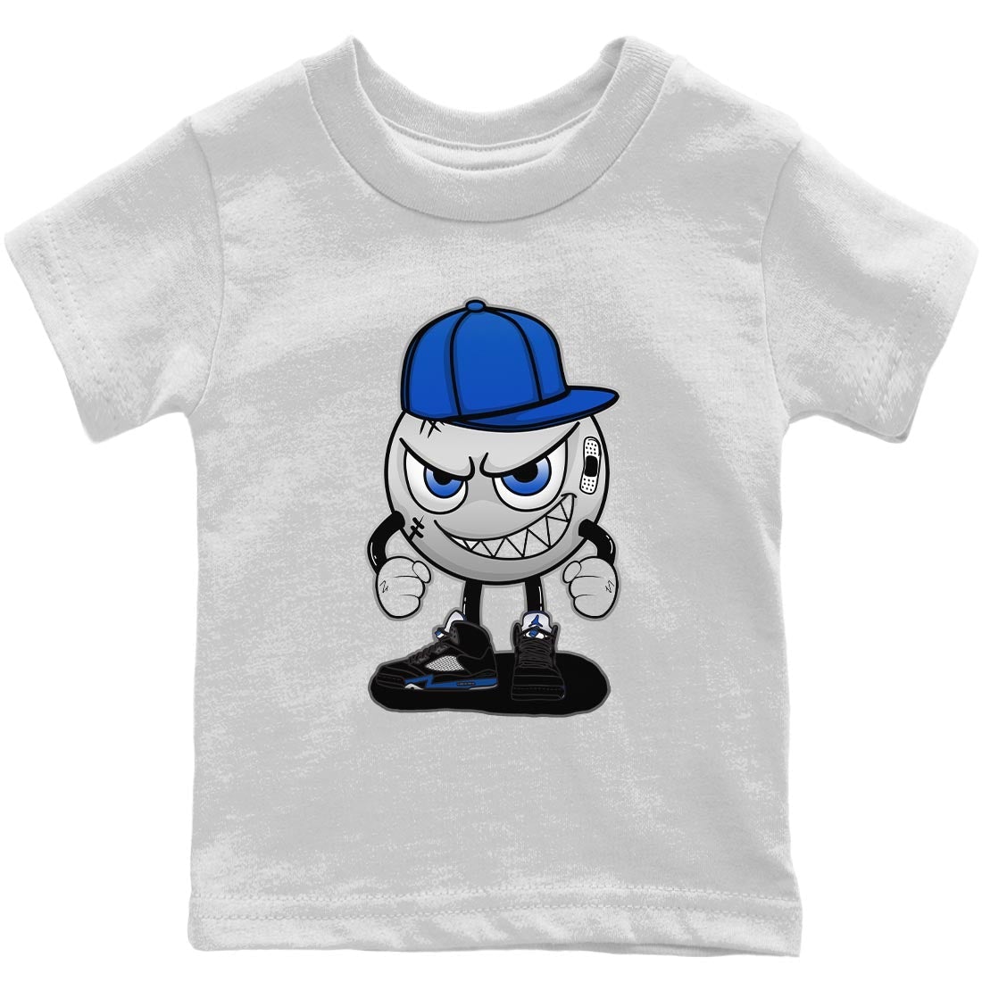 Jordan 5 Racer Blue Sneaker Matching T-Shirt Mischief Emoji Sneaker Tees Jordan 5 Racer Blue Sneaker Release Tees Kids Shirts