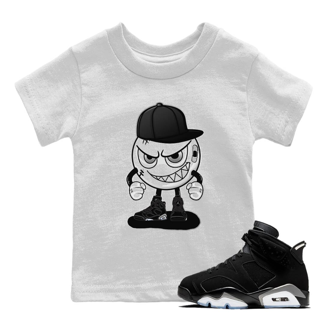 Jordan 6 Chrome Sneaker Matching T-Shirt Mischief Emoji Sneaker Tees Jordan 6 Chrome Sneaker Release Tees Kids Shirts