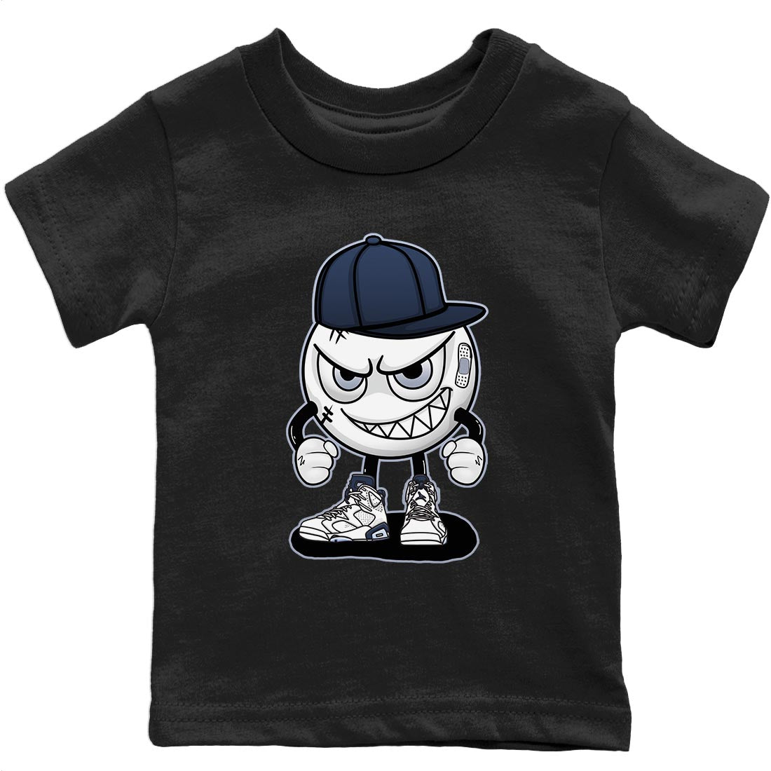 Jordan 6 Midnight Navy Sneaker Matching T-Shirt Mischief Emoji Sneaker Tees Jordan 6 Midnight Navy Sneaker Release Tees Kids Shirts