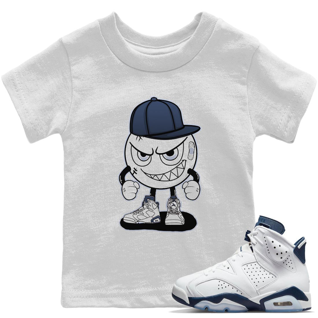 Jordan 6 Midnight Navy Sneaker Matching T-Shirt Mischief Emoji Sneaker Tees Jordan 6 Midnight Navy Sneaker Release Tees Kids Shirts