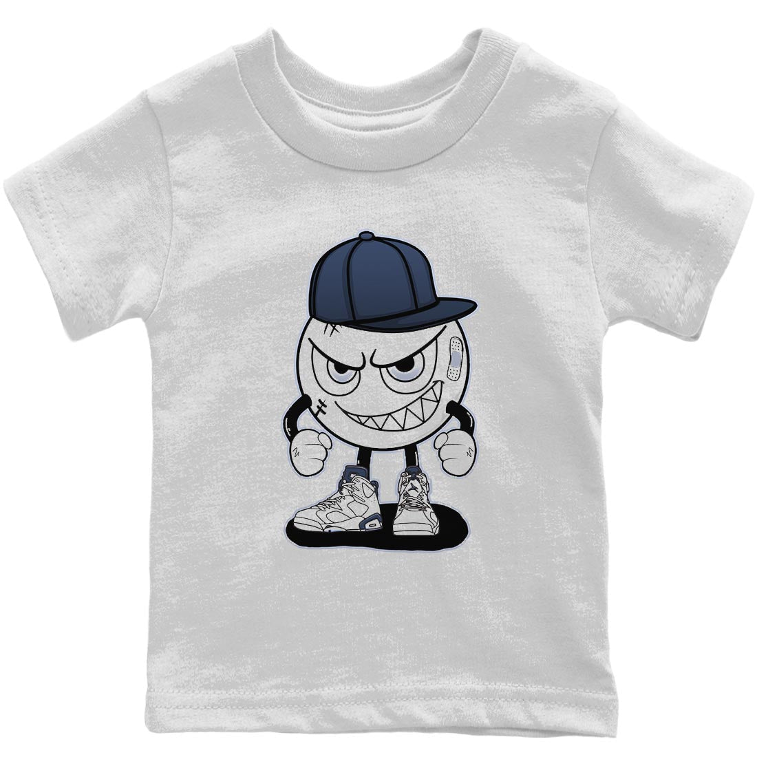 Jordan 6 Midnight Navy Sneaker Matching T-Shirt Mischief Emoji Sneaker Tees Jordan 6 Midnight Navy Sneaker Release Tees Kids Shirts