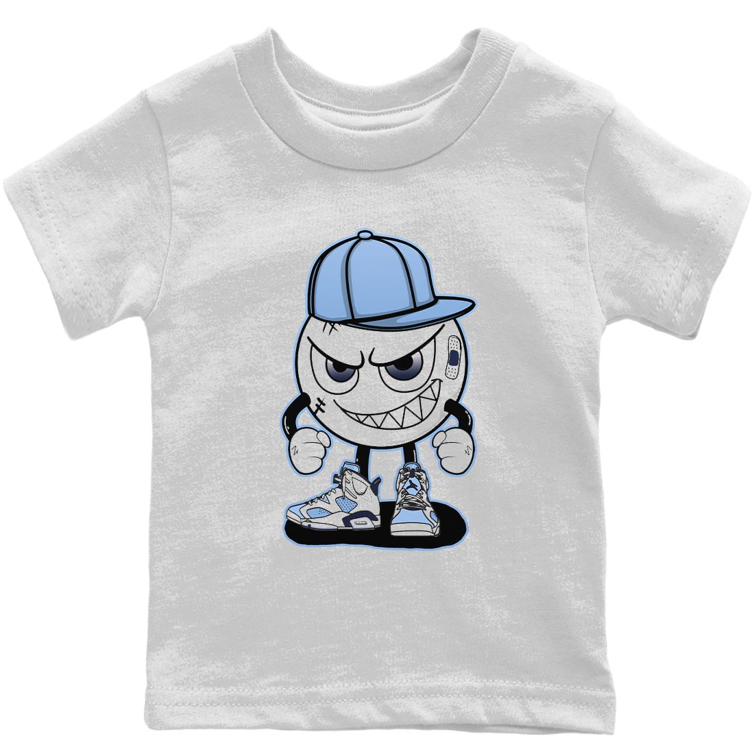 Jordan 6 UNC Shirt To Match Jordans Mischief Emoji Sneaker Tees Jordan 6 UNC Drip Gear Zone Sneaker Matching Clothing Kids Shirts
