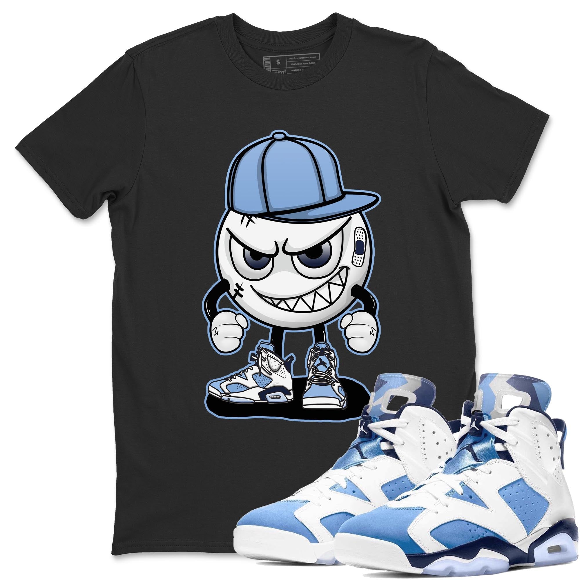 Jordan 6 UNC Shirt To Match Jordans Mischief Emoji Sneaker Tees Jordan 6 UNC Drip Gear Zone Sneaker Matching Clothing Unisex Shirts